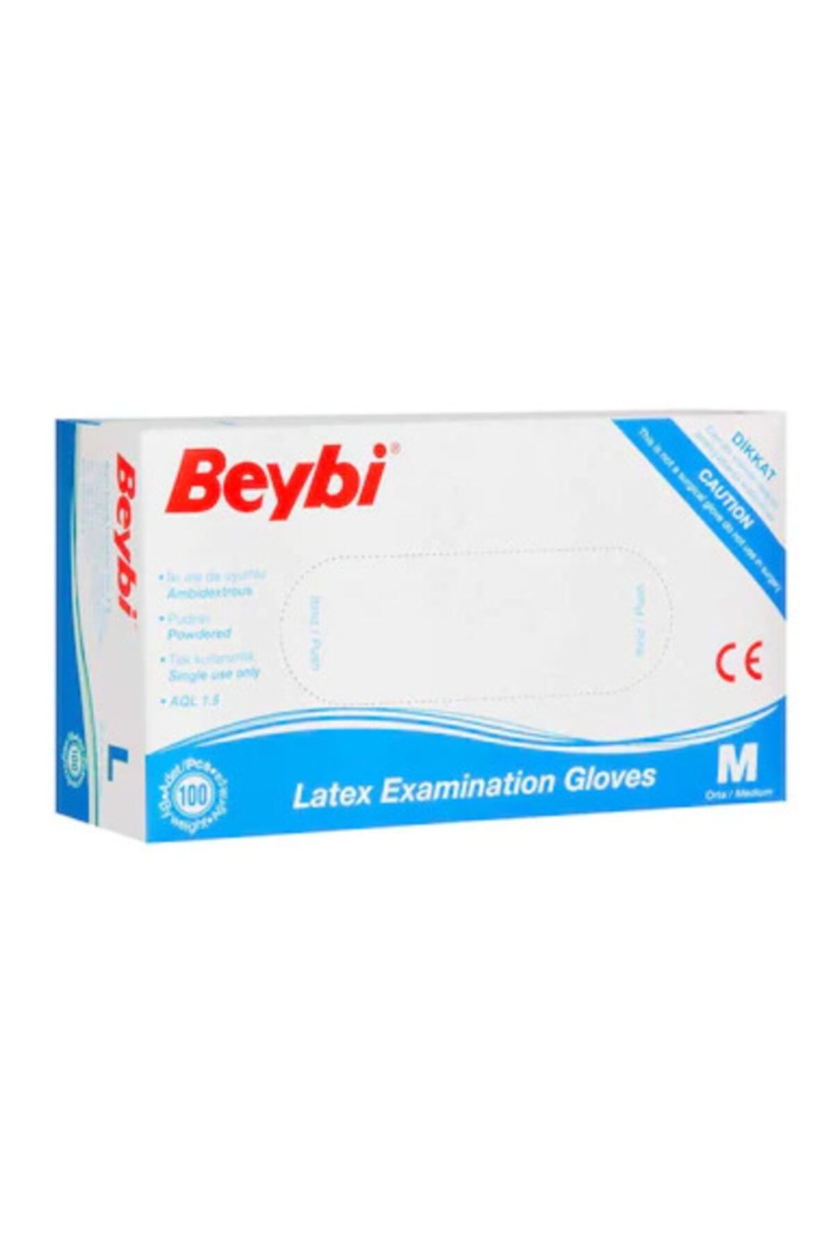 Beybi Pudralı Lateks Eldiven (m Beden)100'lü Paket