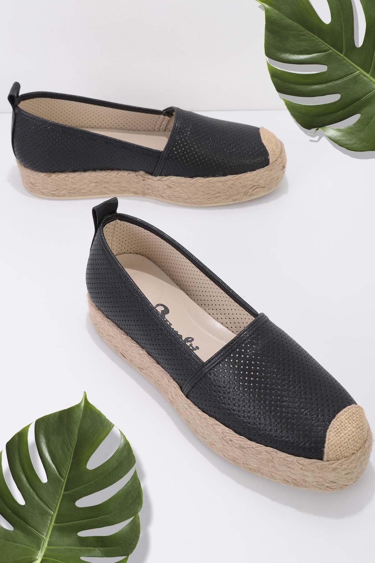 Bambi Siyah Kadın Espadril K01586095009