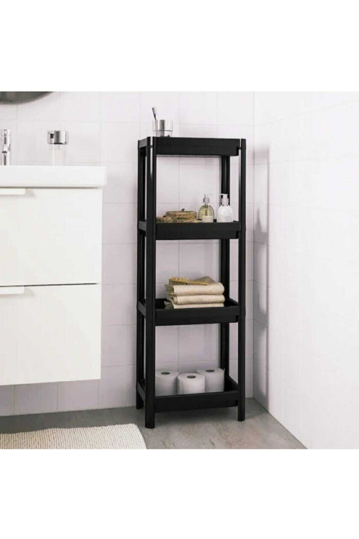 EbruliHomeArt 4 Katlı Banyo Rafı Mutfak Rafı Balkon Rafı Organizer Raf Dolap