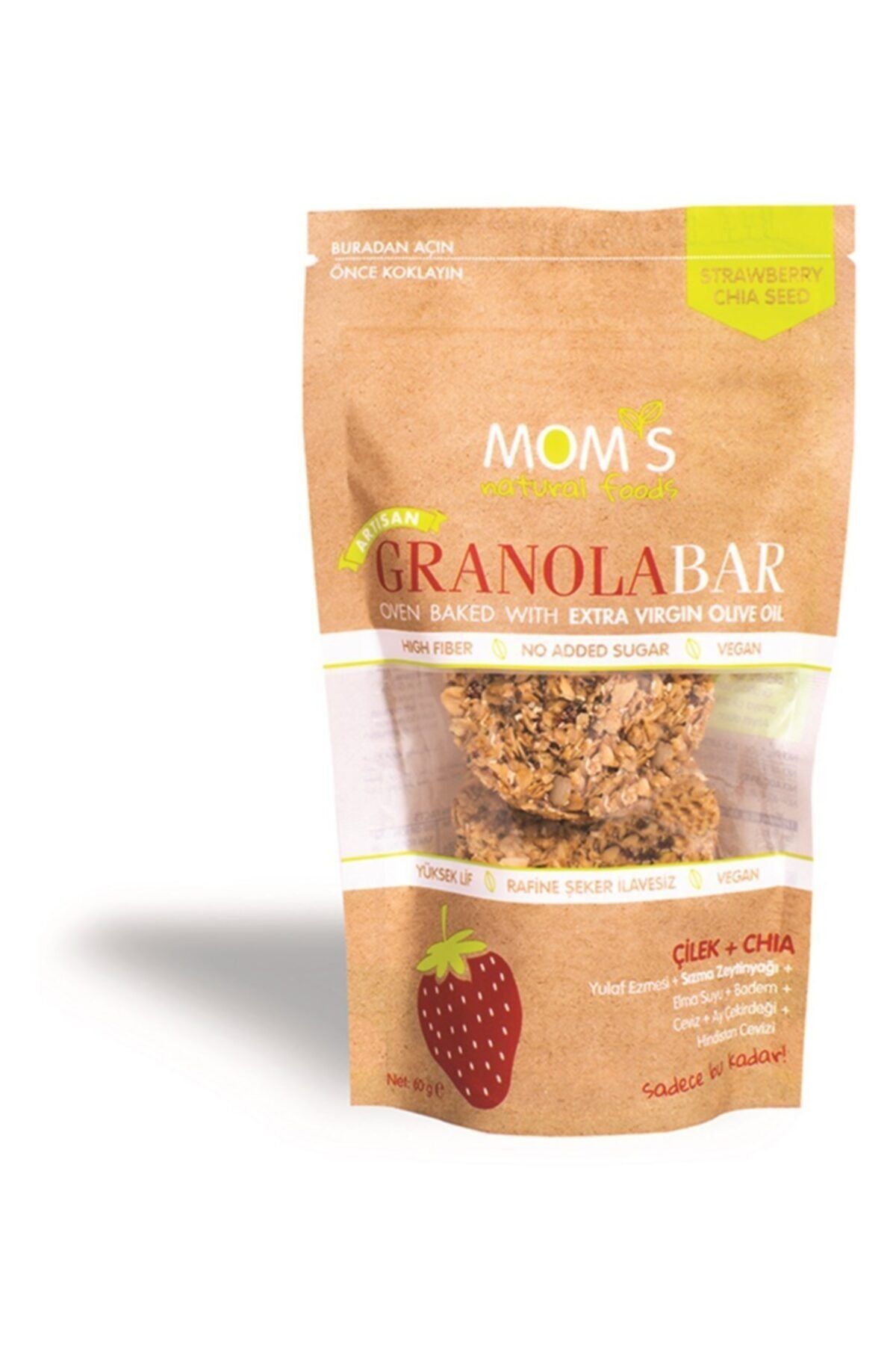 Mom's Natural Foods Çilek- Chia Granola Bar