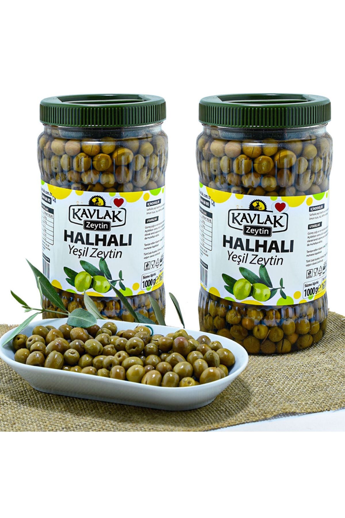 Kavlak Zeytin Halhalı Yeşil Zeytin 1 kg 2'li Özel Fiyat