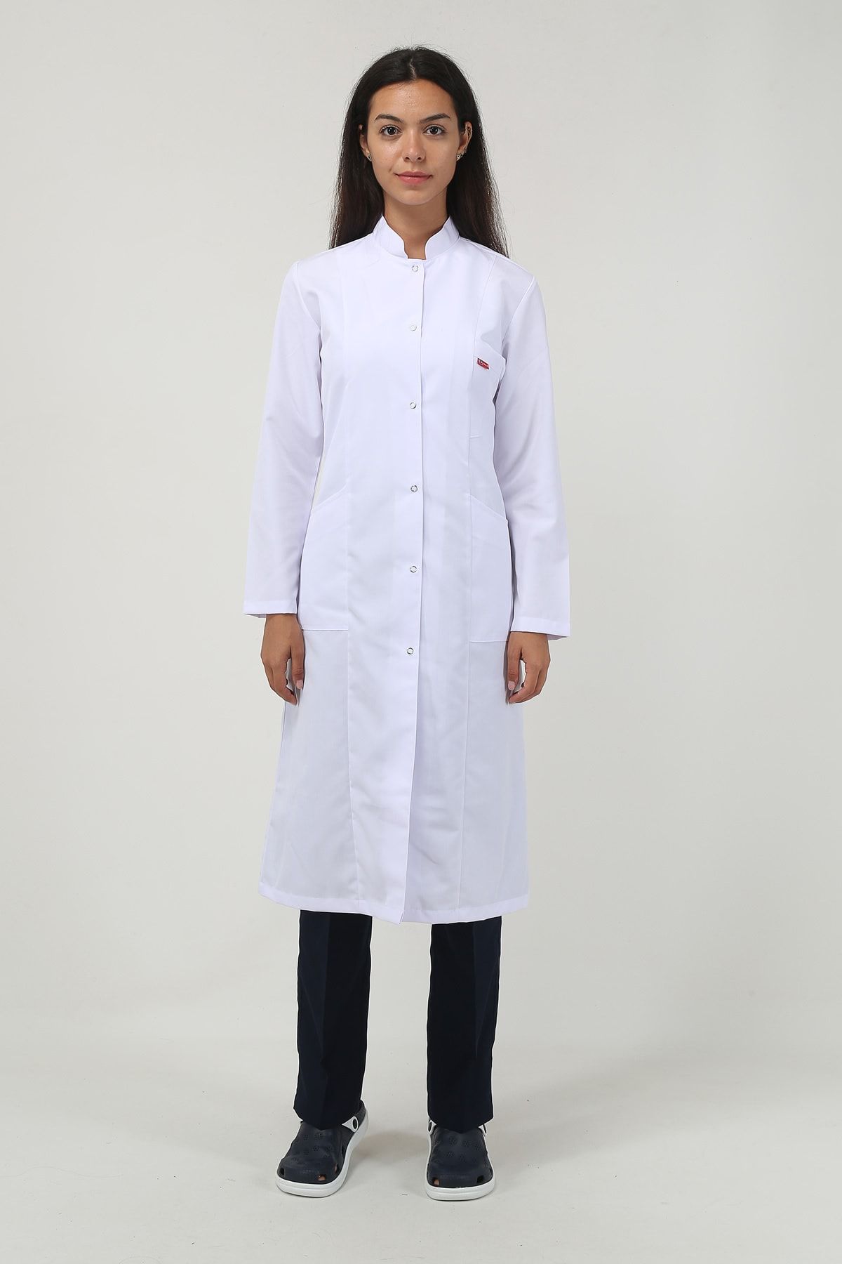 TIPTEKS Kadın Hakim Yaka Tesettür Boy Doktor - Öğretmen Önlüğü