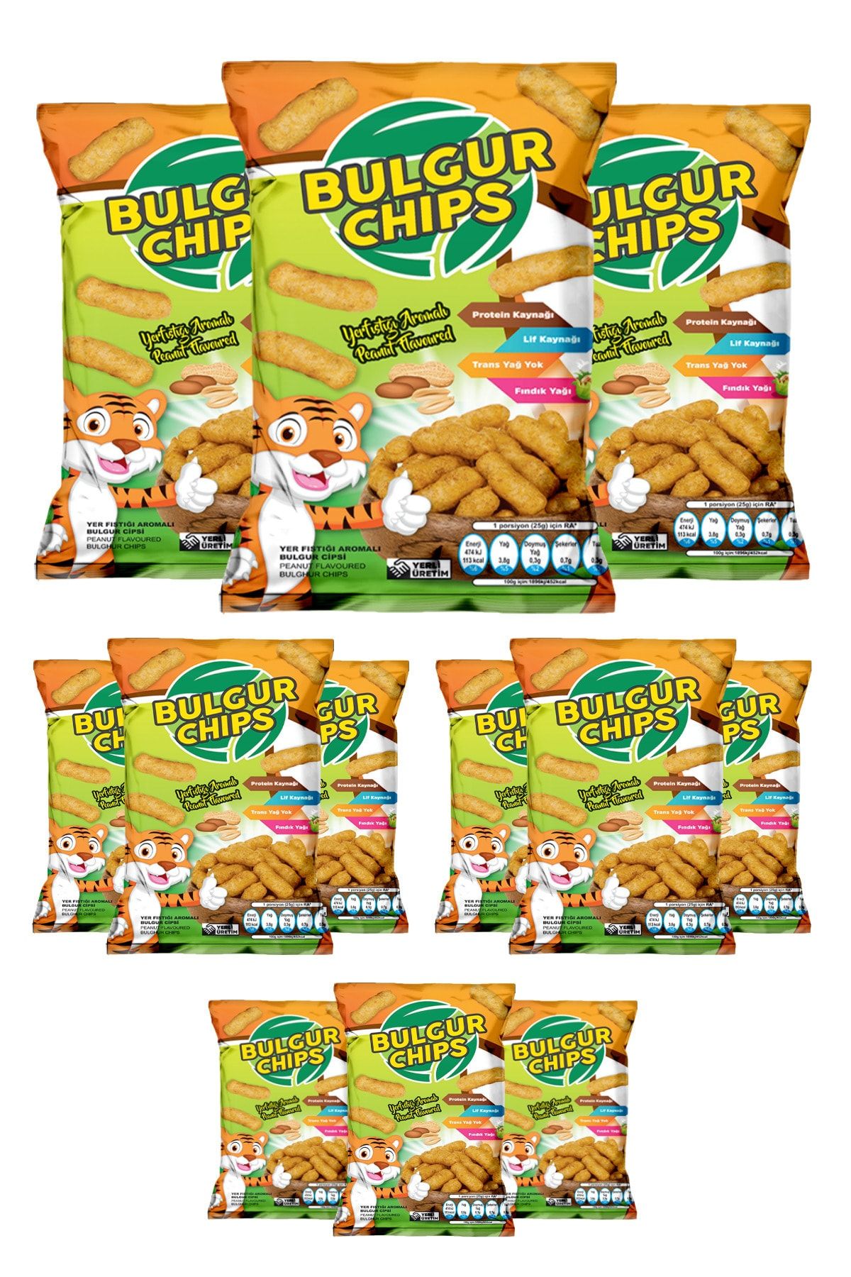 Bulgurum Organik Bulgur Cips Yer Fıstıklı 35 gr X 12 Ad