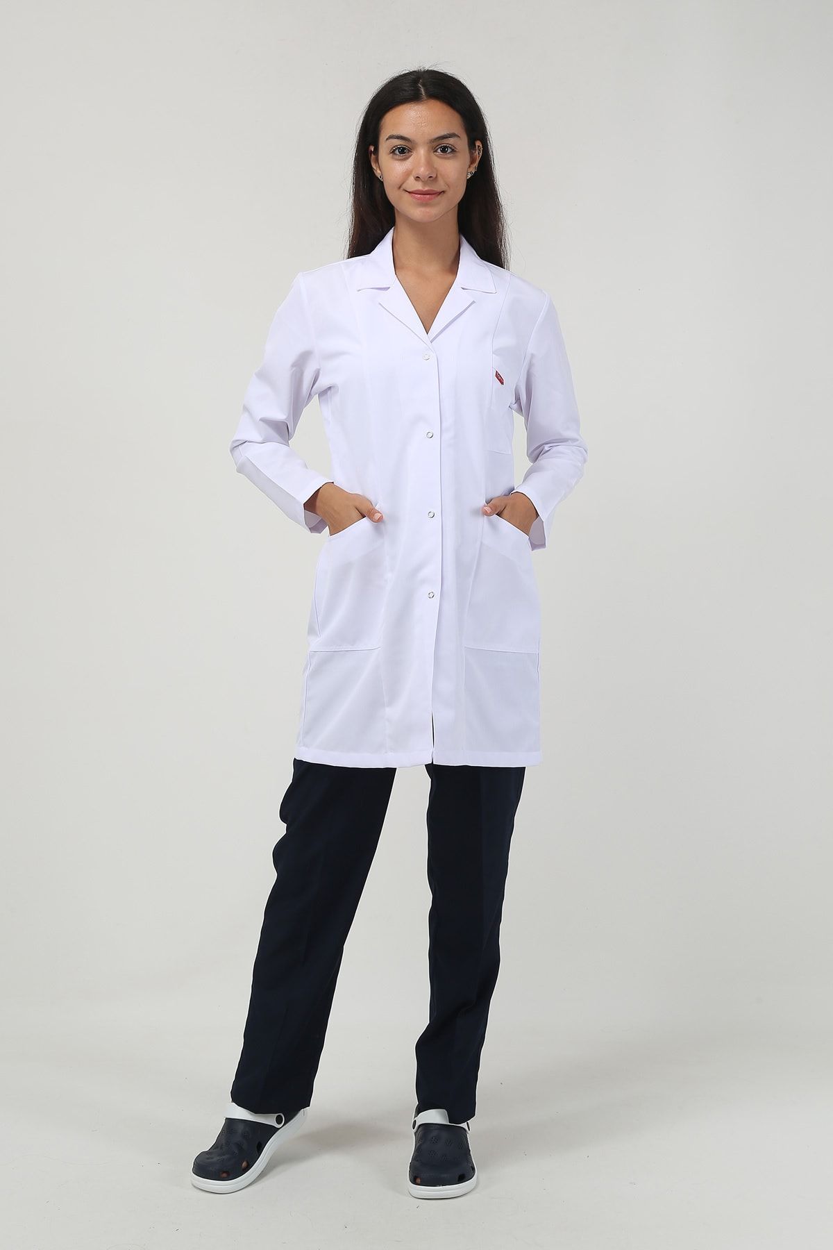 TIPTEKS Kadın Gömlek Yaka Orta Boy Doktor - Öğretmen Önlüğü