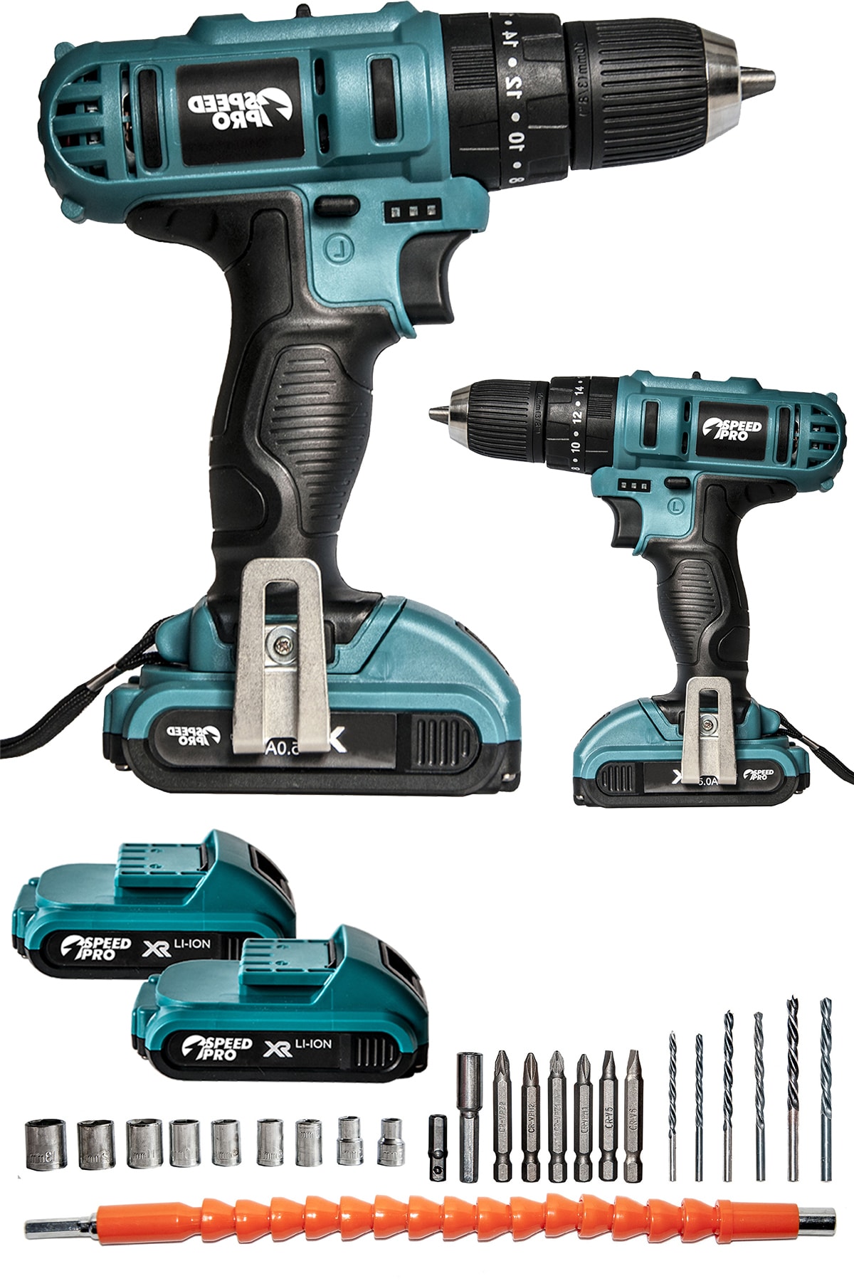SpeedPro Amerikan 32v 5 Ah Sp-3250 Darbesiz Çift Akülü Şarjlı Matkap 27 Pcs