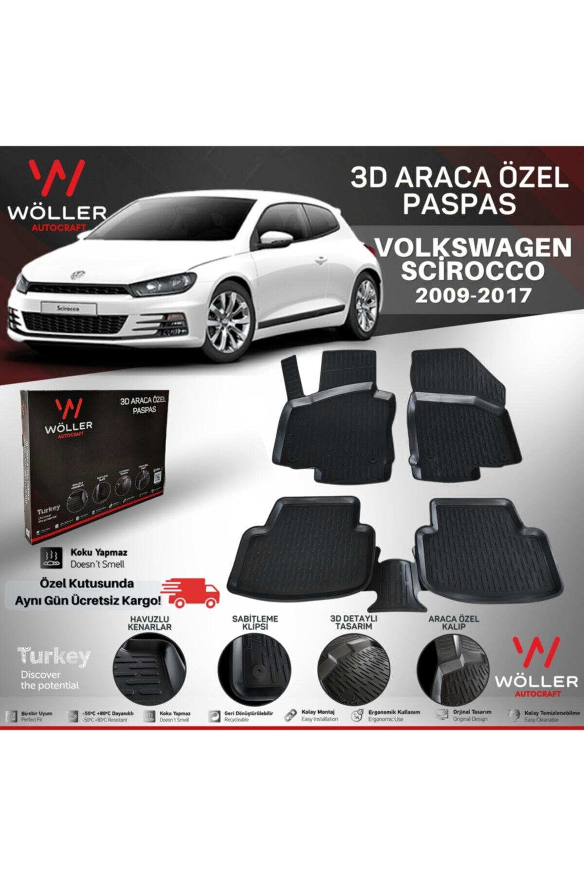 wöller Volkswagen Scirocco Paspas 2009 Sonrası 3d Havuzlu Paspas