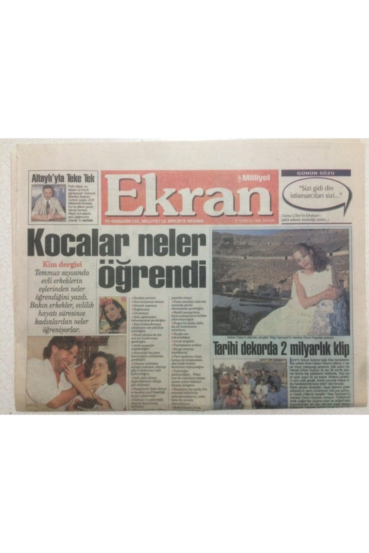 Gökçe Koleksiyon Milliyet Gazetesi Ekran Eki 9 Temmuz 1995