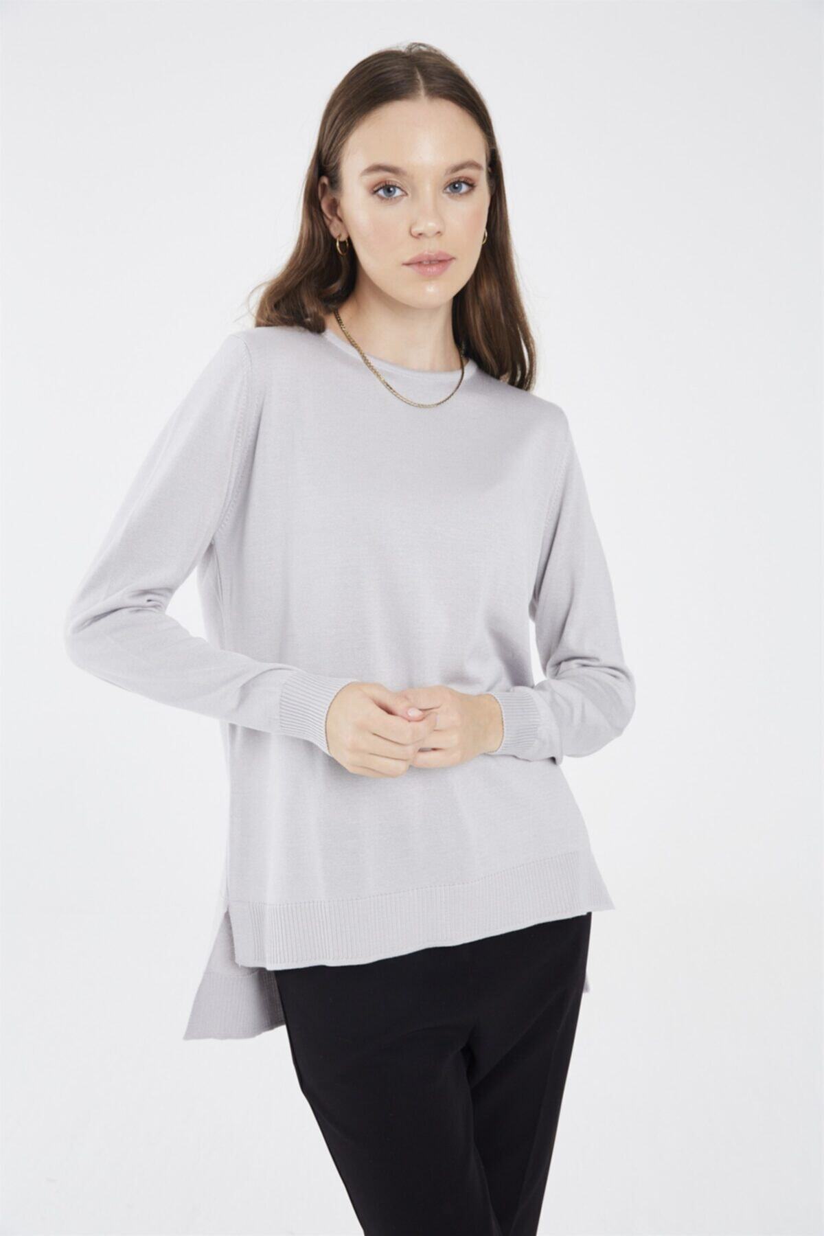 Zühre Bisiklet Yaka Ve Uzun Kollu Triko Bluz