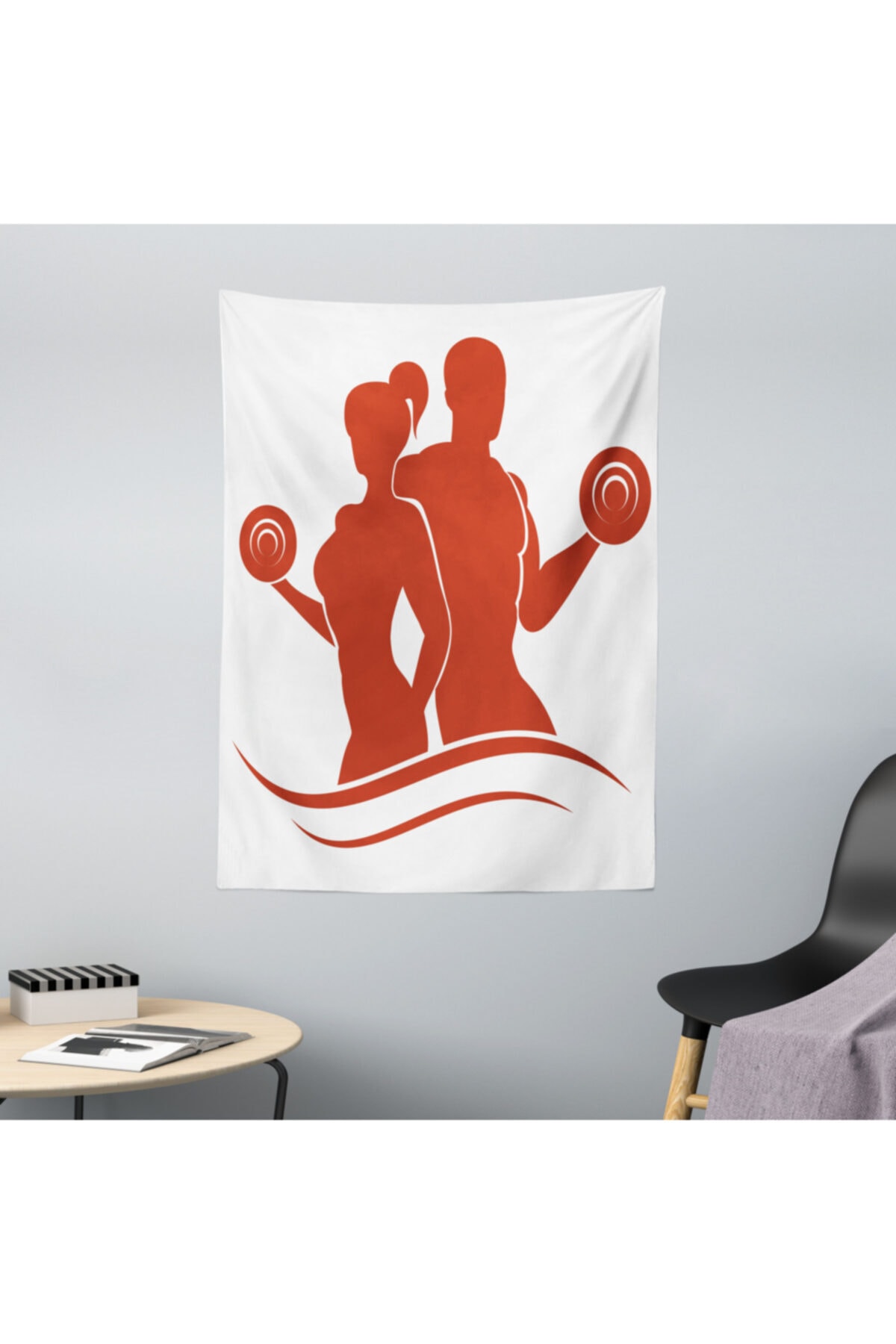 Rengirenk Insanlar Mikrofiber Duvar Halısı Kadın Ve Erkek Sporcu