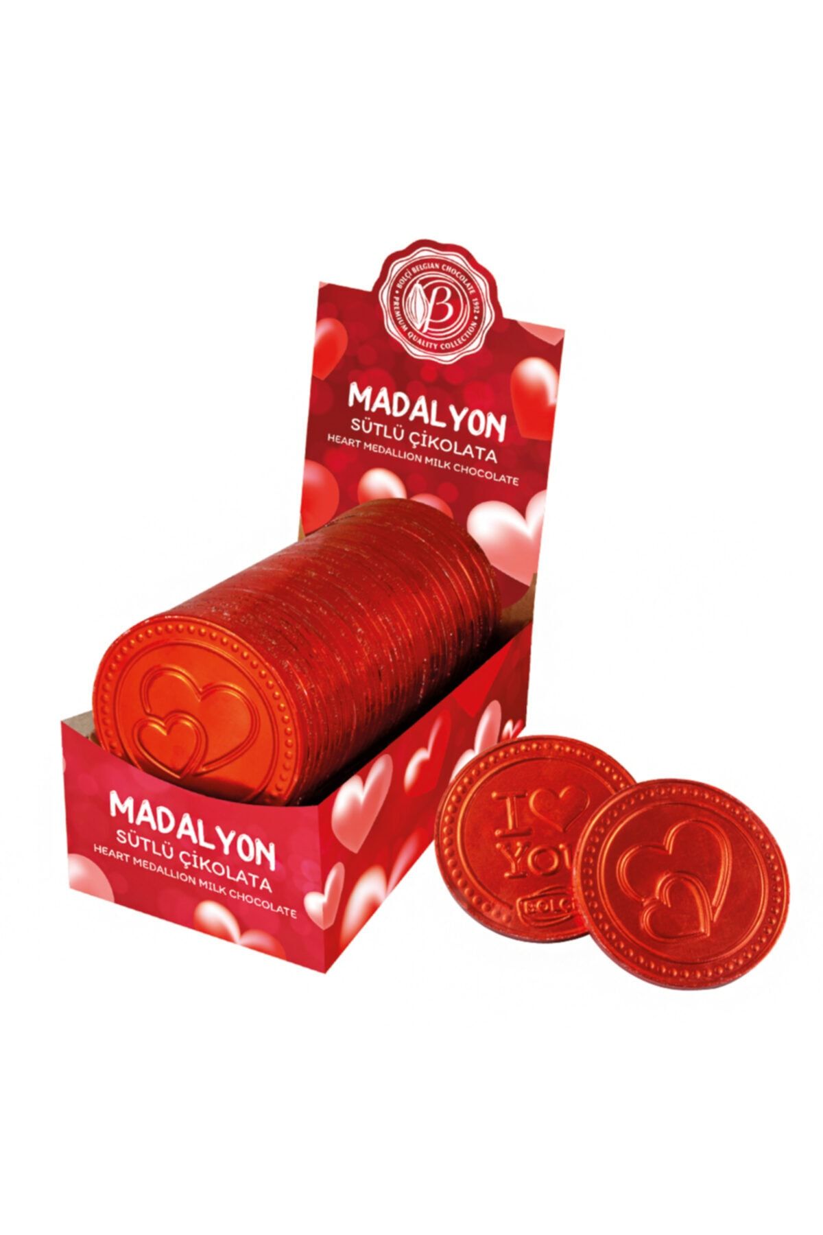 Bolçi Kırmızı Sütlü Madalyon Para Çikolata 5x21 Gr