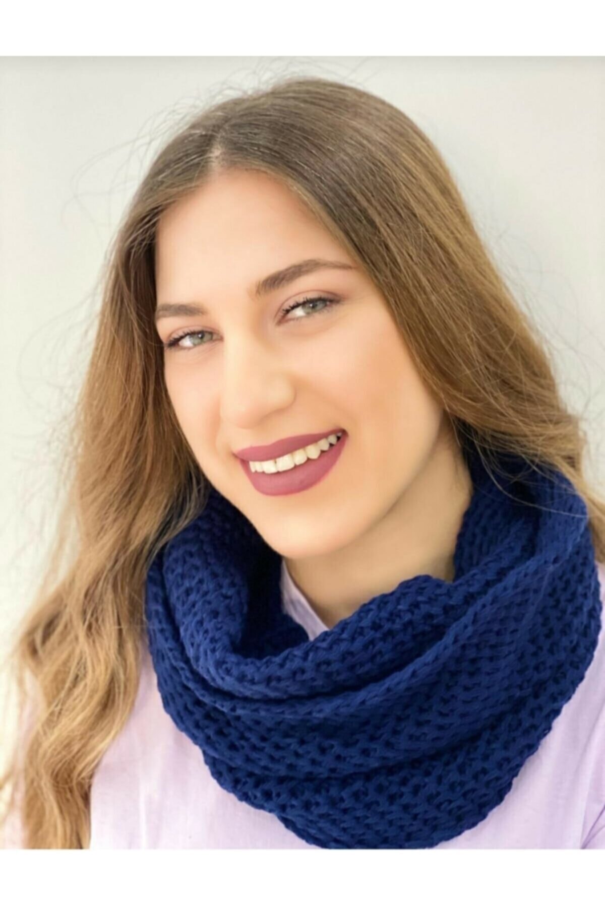 MaviMoure Triko Örgü Boyunluk Std Lacivert