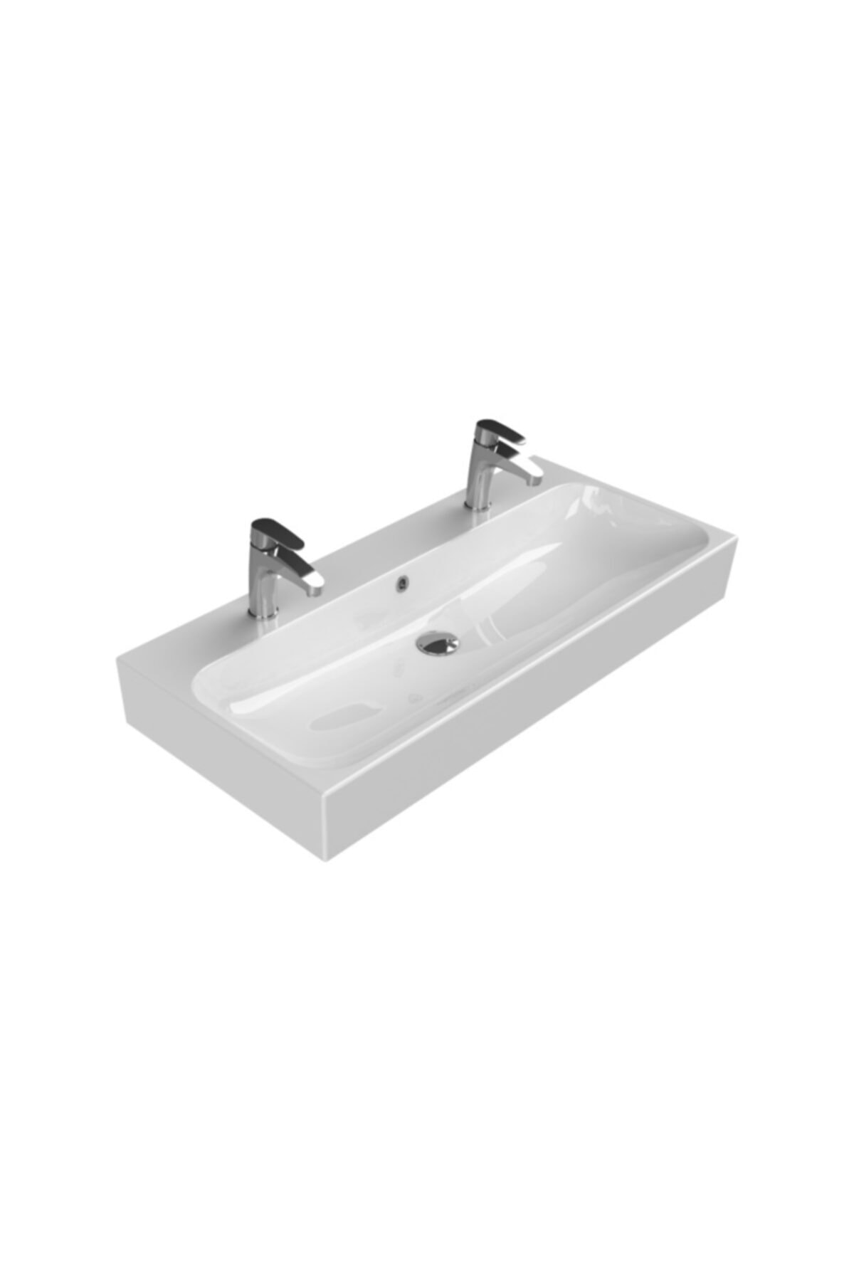 TURKUAZSERAMİK Cerastyle Pinto 100 X 47 Cm Çift Hazneli Etajer Uyumlu Lavabo
