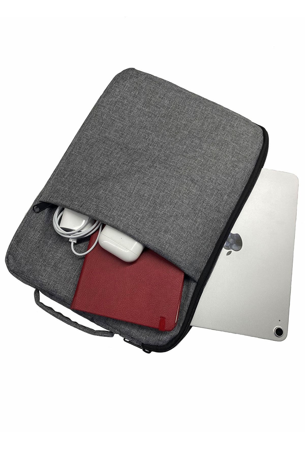 D'VERS Gri Unisex 13 - 13.3 - 14 Inç Uyumlu Macbook Kılıf Notebook Laptop Çantası Ys