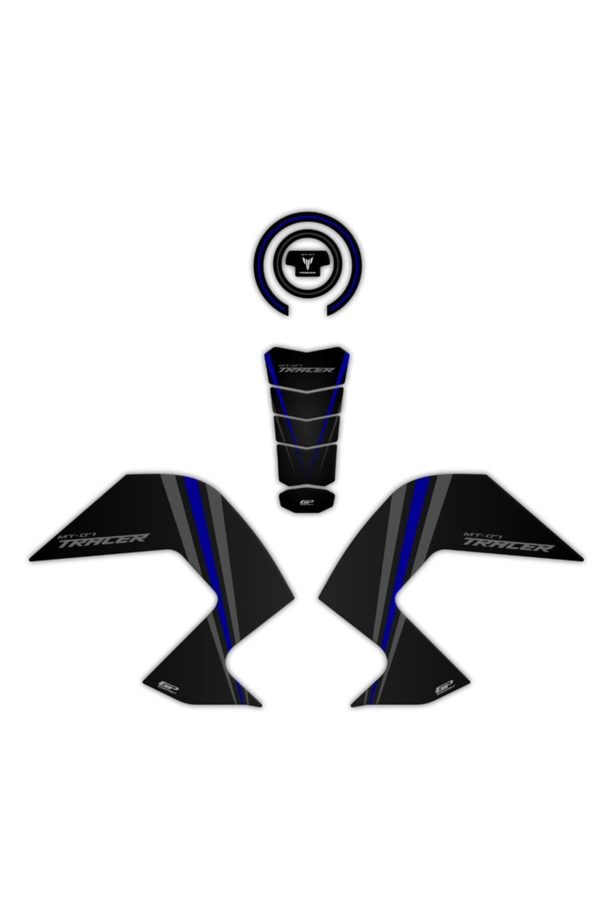 GP KOMPOZİT Yamaha Mt-07 Tracer 2016-2019 Uyumlu Tank Pad Seti Mavi