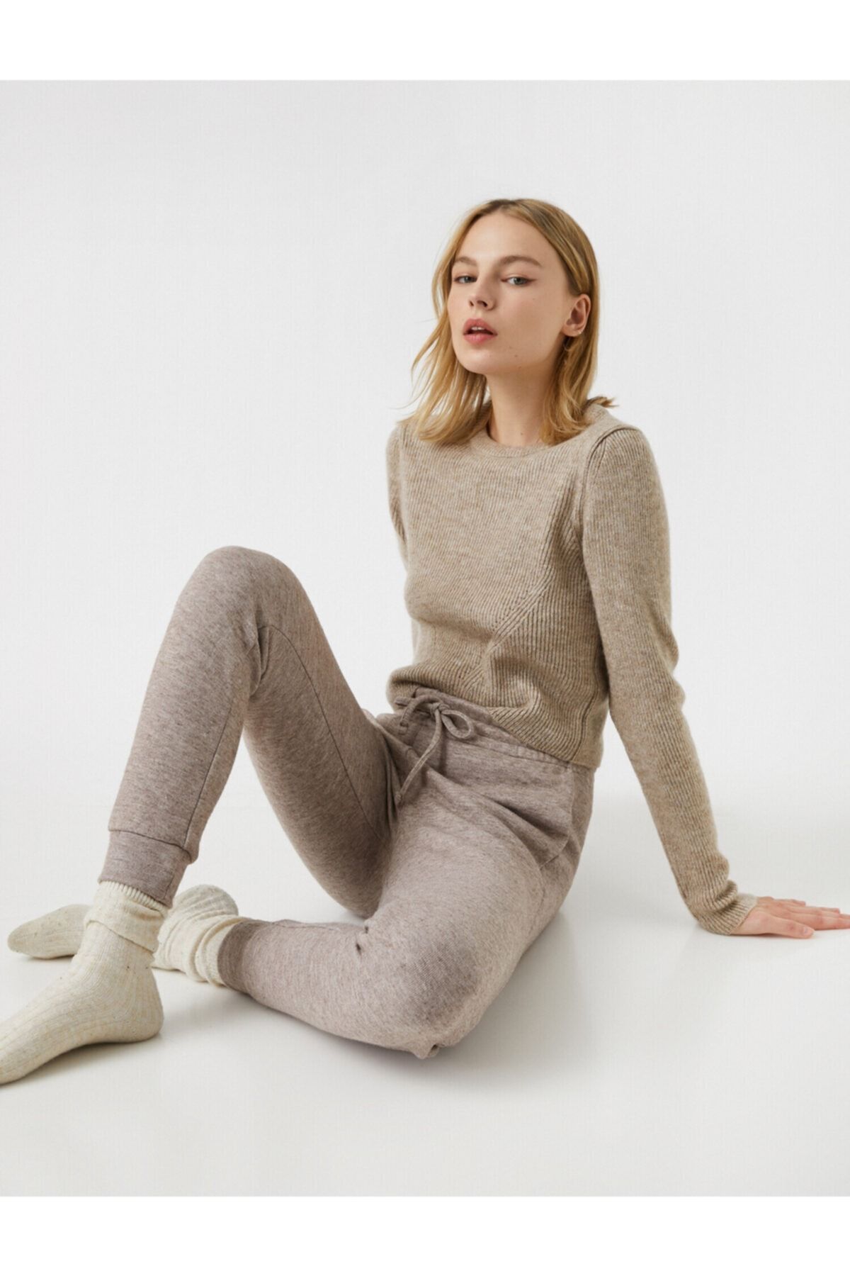 Koton Beli Bağcıklı Jogger Pijama Altı