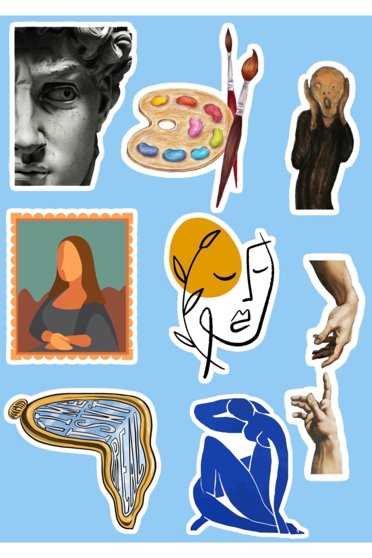 SilverStickers Art Sanat Temalı Laptop Notebook Kask Çanta Sticker Etiket Seti