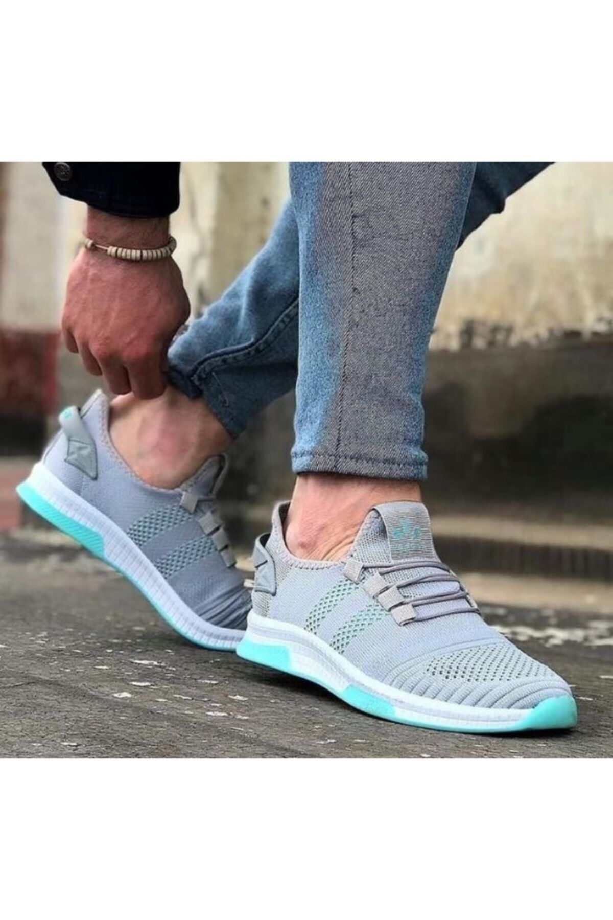 stilsenin34 Er166 Gri Yeşil Erkek Spor Ayakkabı