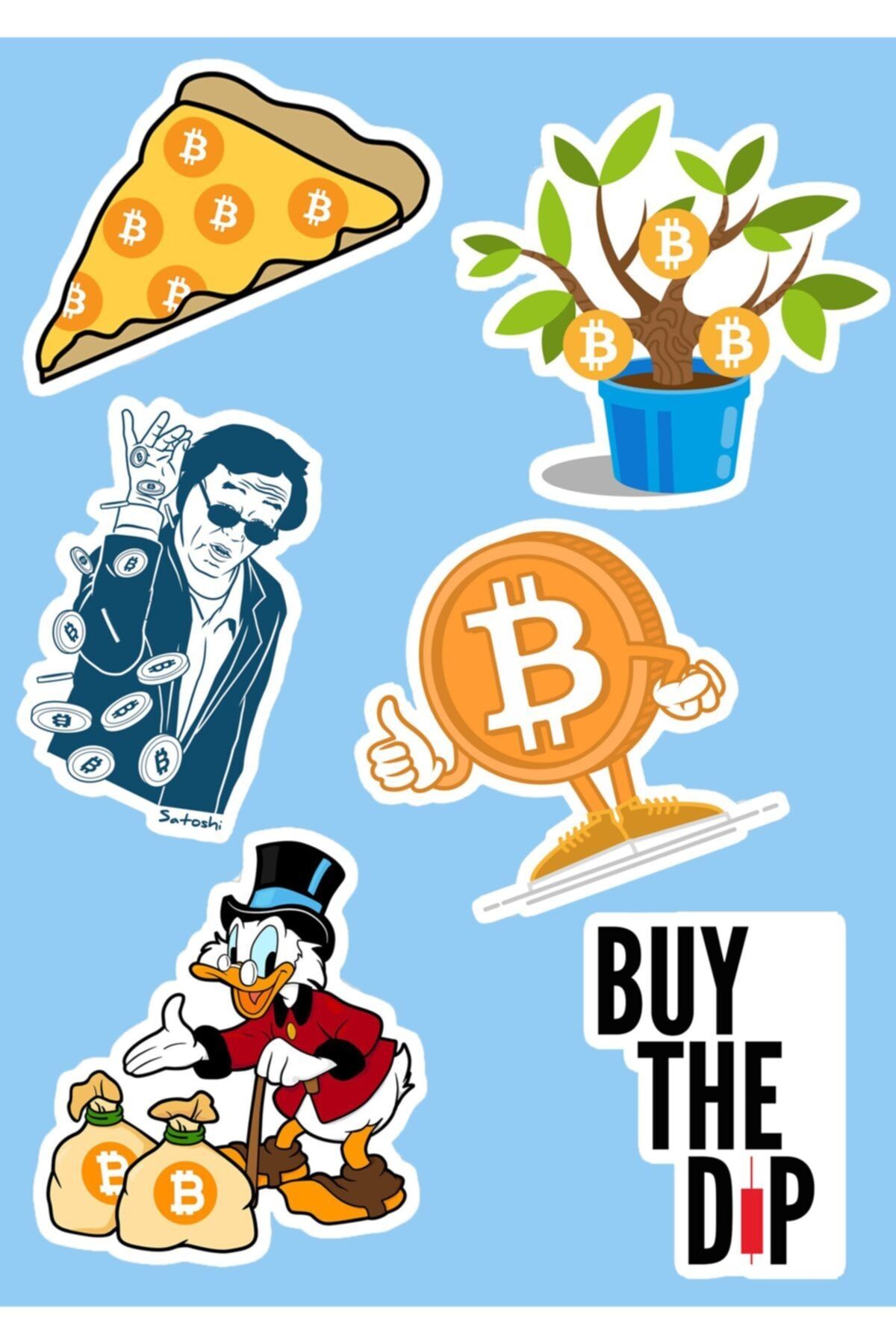 SilverStickers Bitcoin Kripto Temalı Laptop Notebook Kask Çanta Sticker Etiket Seti