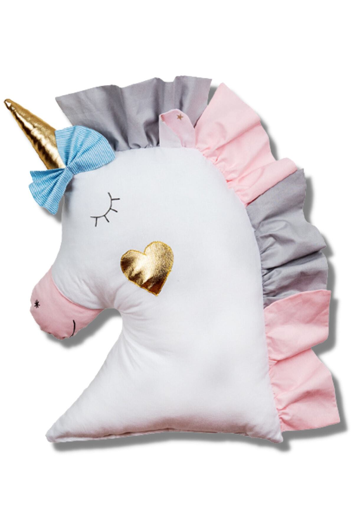 TRİSTCO Unicorn Figürlü Dolgulu Sevimli Korumalık Oyun /uyku Arkadaşı Beşik Içi Peluş Yastık