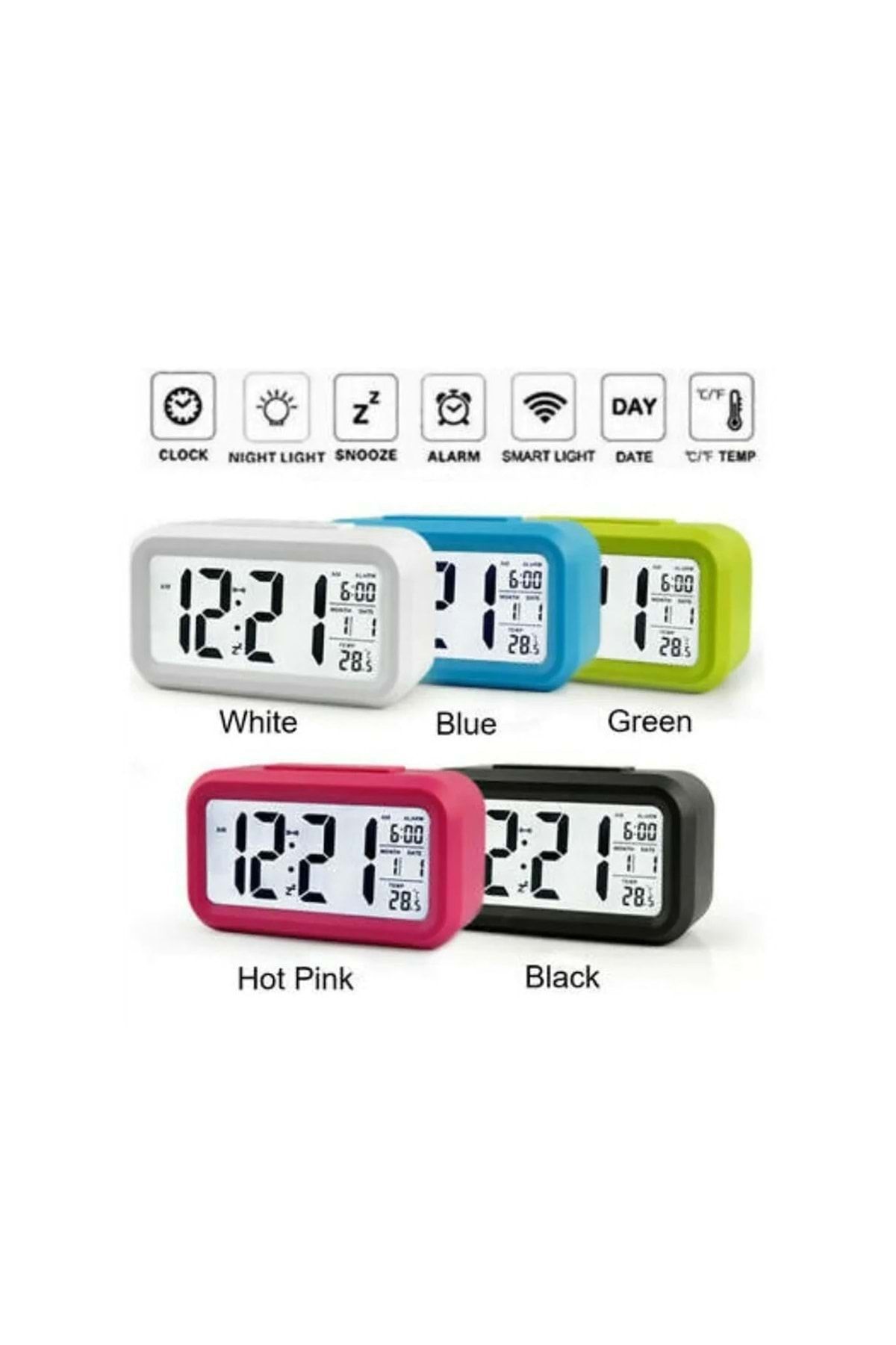 DİMAHOME Lcd Dijital Saat Işıklı Alarm Termometre