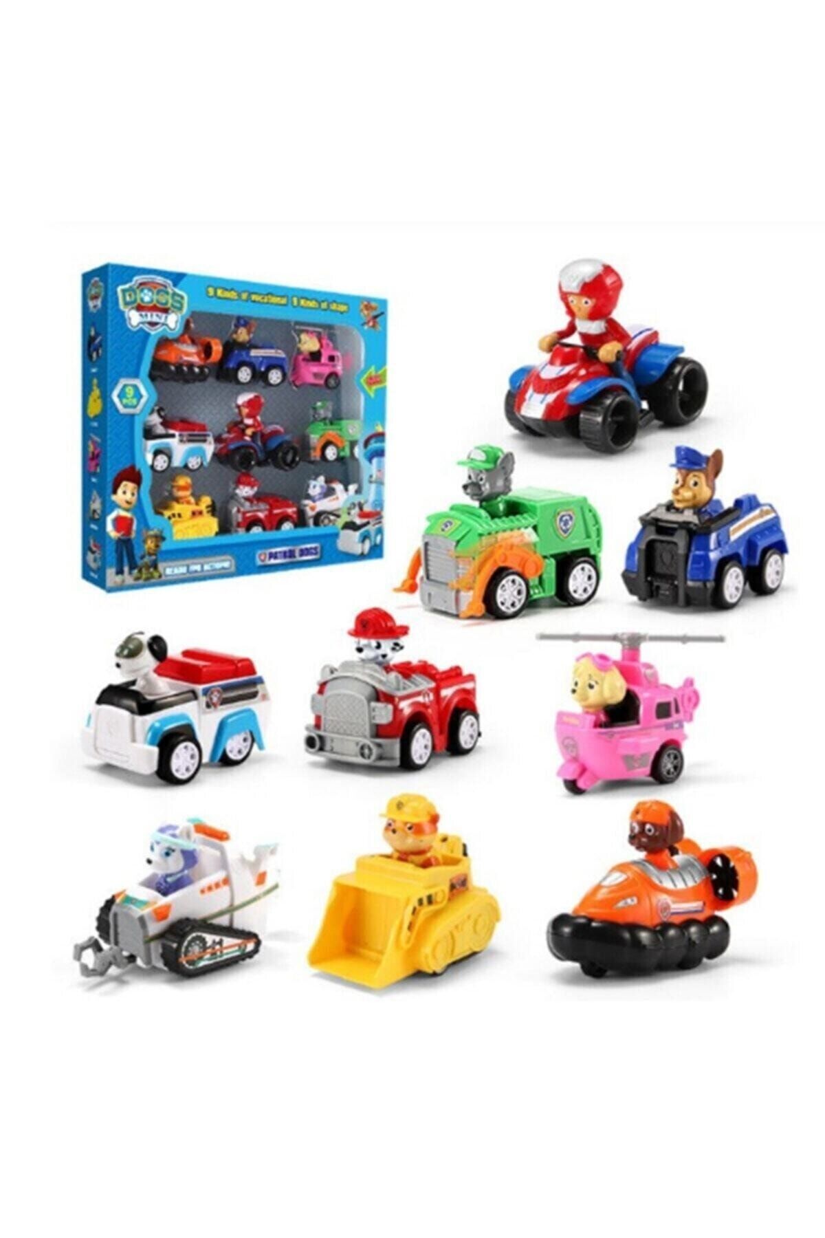 PAW PATROL Paw Petrol Devriyesi Oyun Seti 9 Cm Figür Araçlar Fonksiyonlu Haraketli Karakter Figürler Oyuncaklar