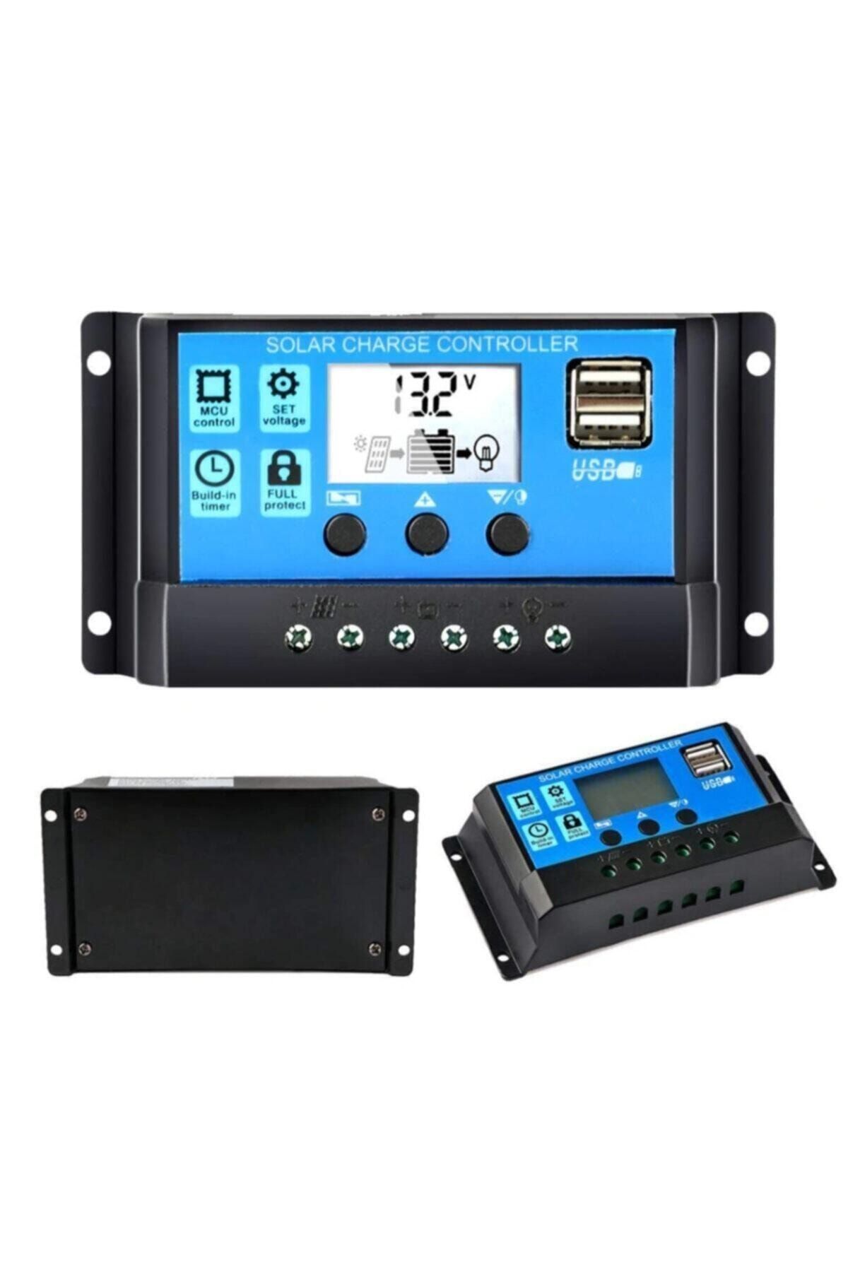 SpySoft 10a Güneş Solar Paneli Akü Şarj Kontrol Cihazı 12v-24v Kontrol Cihazı Akü Şarj Regülatör