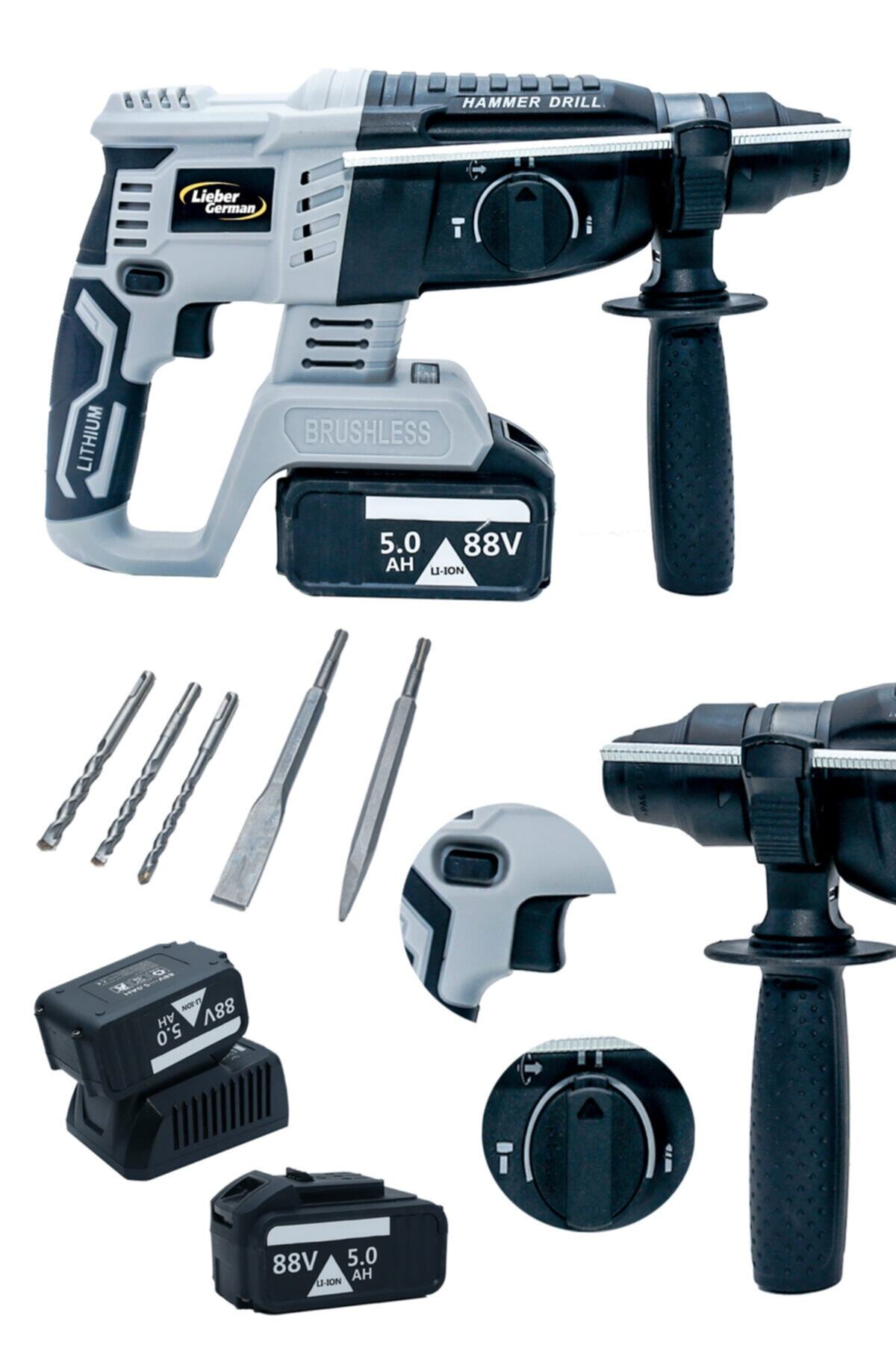 Lieber German Brushless 88v 5ah 4 Joule Kömürsüz Motor Bakır Sargılı Darbeli Çift Akülü Şarjlı Kırıcı