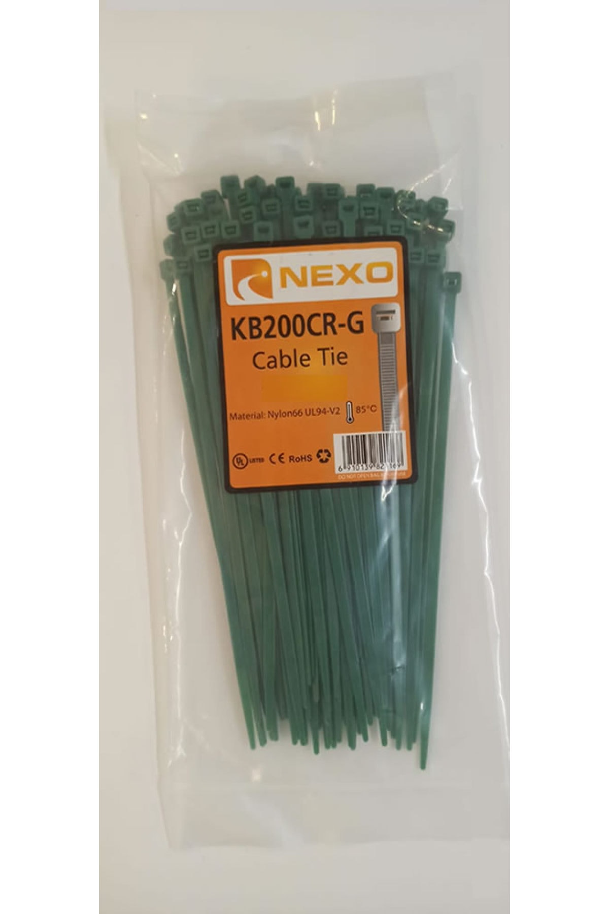 Nexo Renkli Kablo Bağı (300x4,80) Yeşil 100'lü Pk