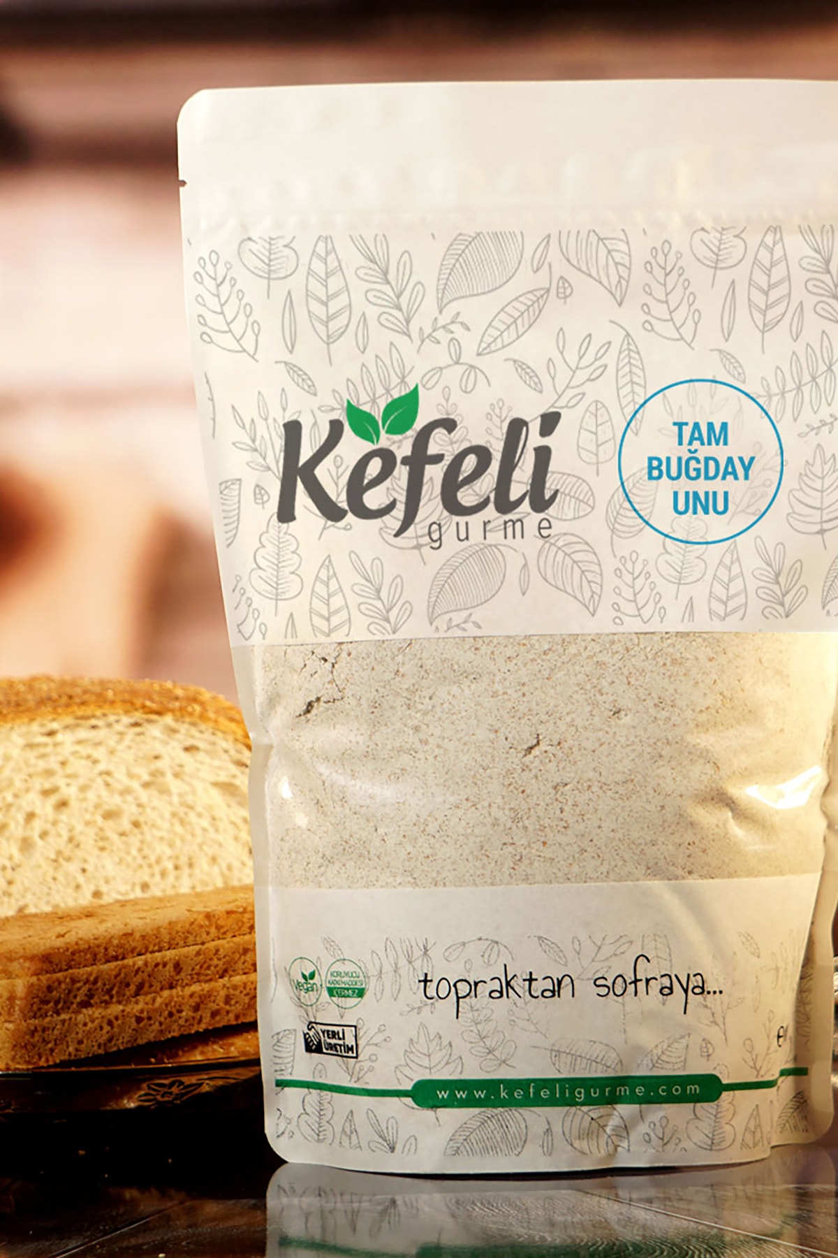 Kefeli Katkısız %100 Tam Buğday Unu Doğal Taş Değirmen 1 Kg & 1000gr