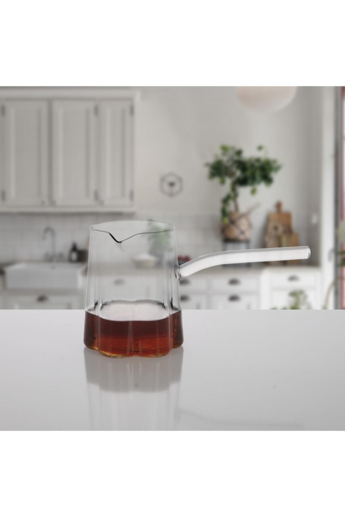 BALSA Ateşe Dayanıklı Cam Cezve Papatya 400 Ml