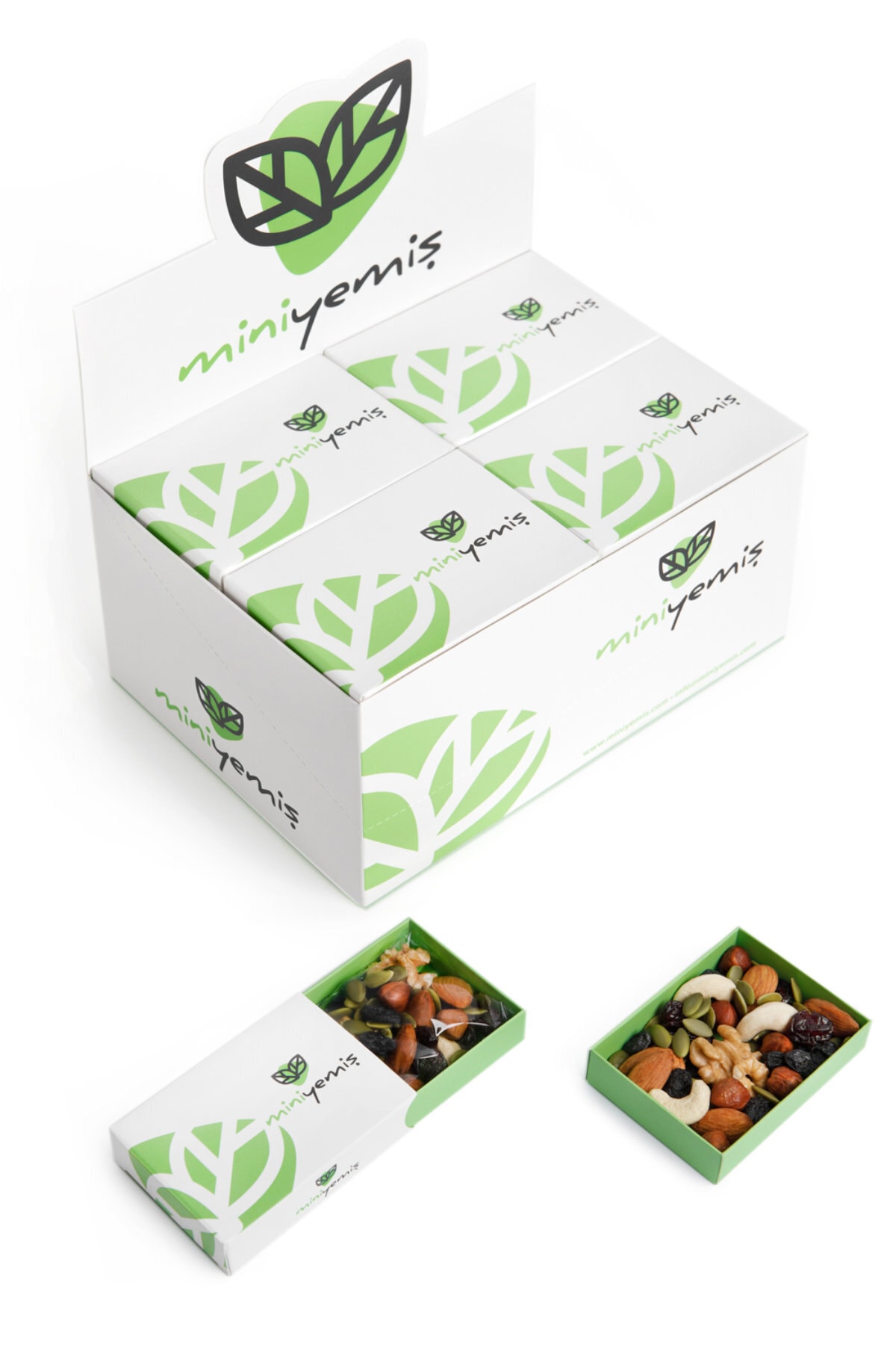 Miniyemiş 16’lı Paket Atıştırmalık Çiğ Karışık Kuruyemiş 560 Gr