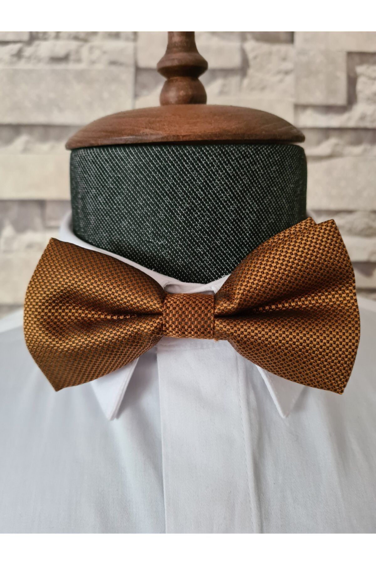 Yage Unisex Hardal Kendinden Desenli Papyon