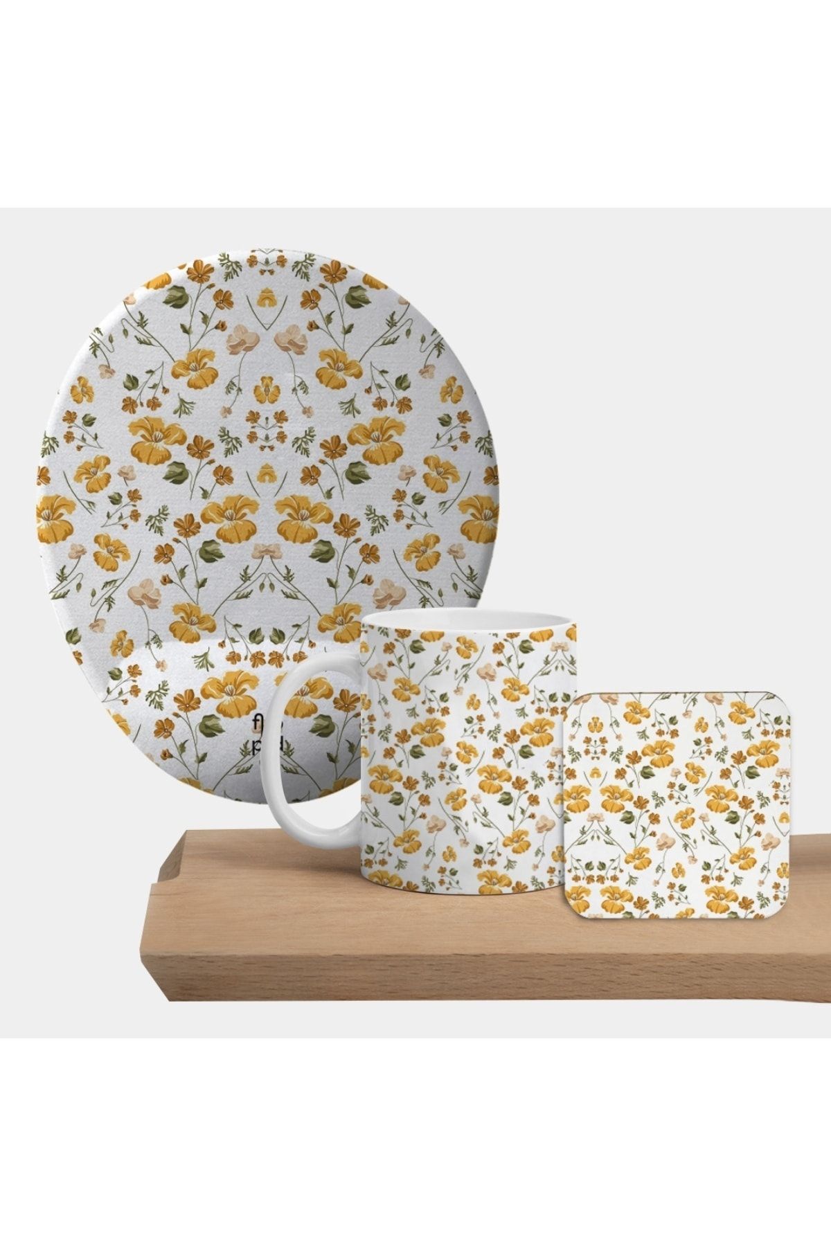Flipped Daisy Flowers Kupa, Mousepad Ve Bardak Altlıklı Hediye Seti