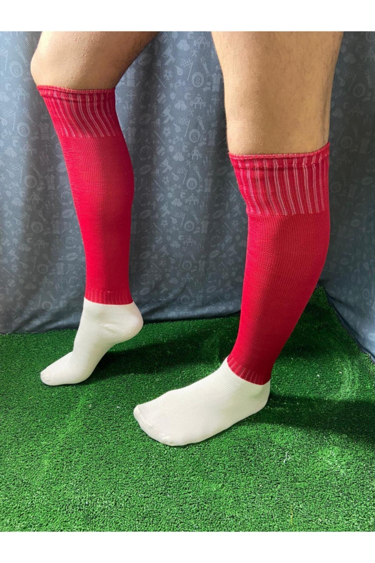 BRAVA SPOR Unisex Kırmızı Futbol Çorabı