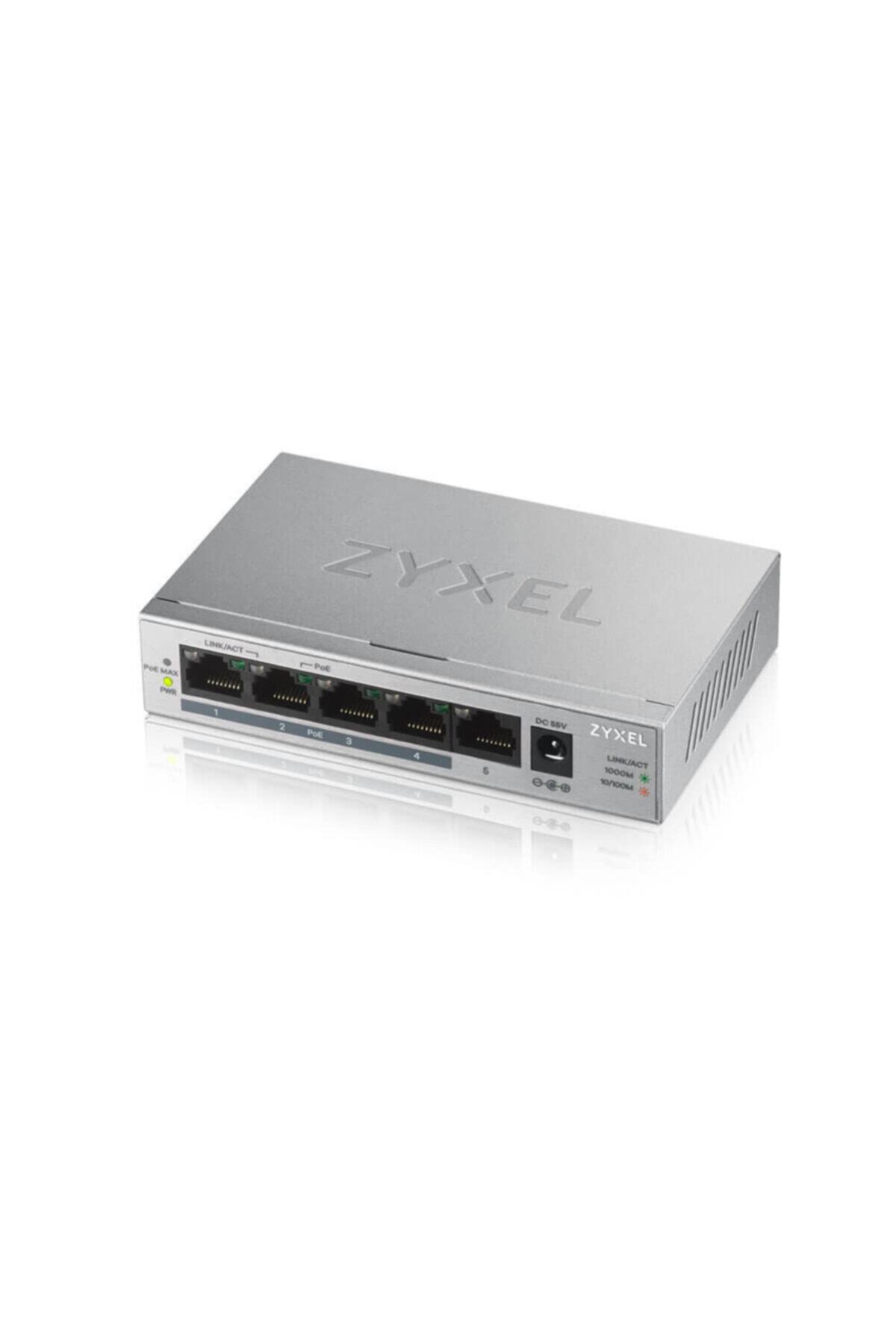 ZyXEL GS1005-HP Yönetilemez 5 Port Gigabit Switch (4 Port PoE - 60 Watt)