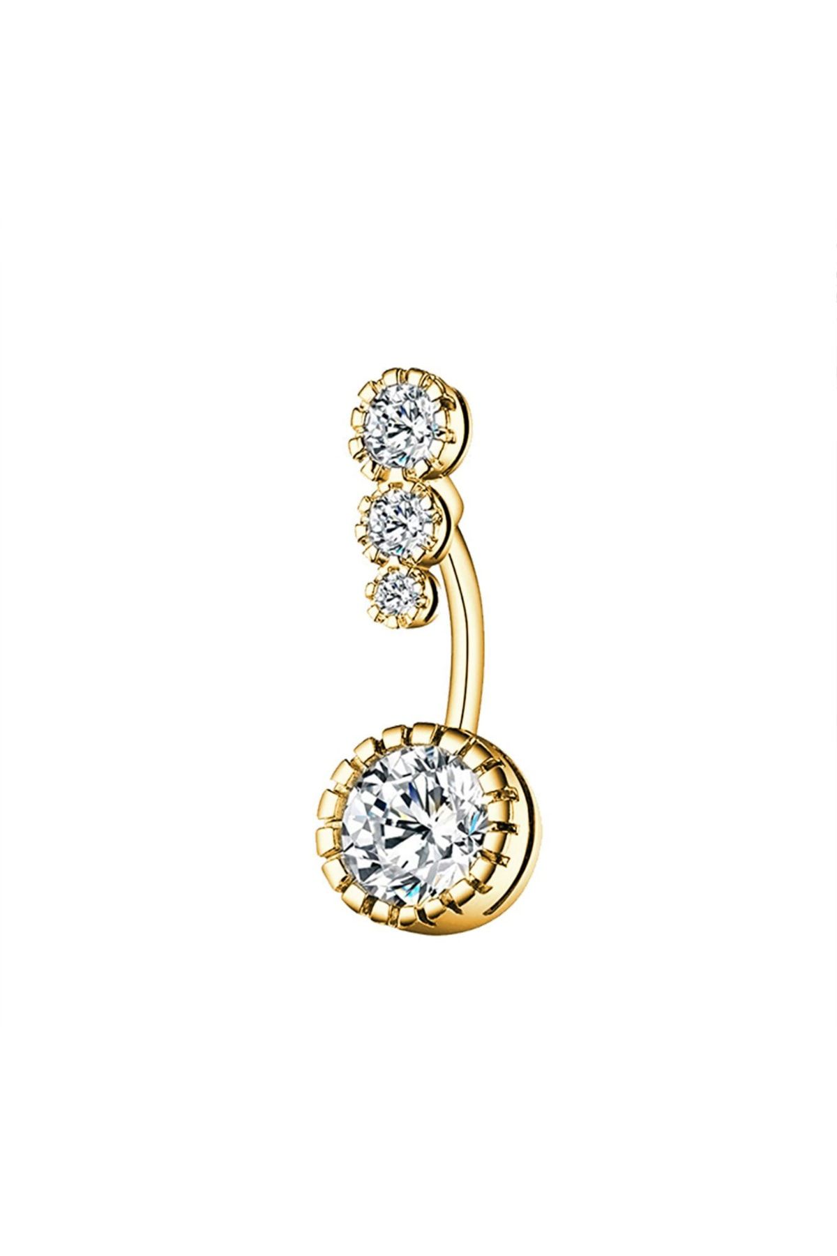 Chavin Dört Sıra Taşlı Gold Göbek Piercing Ed05sr