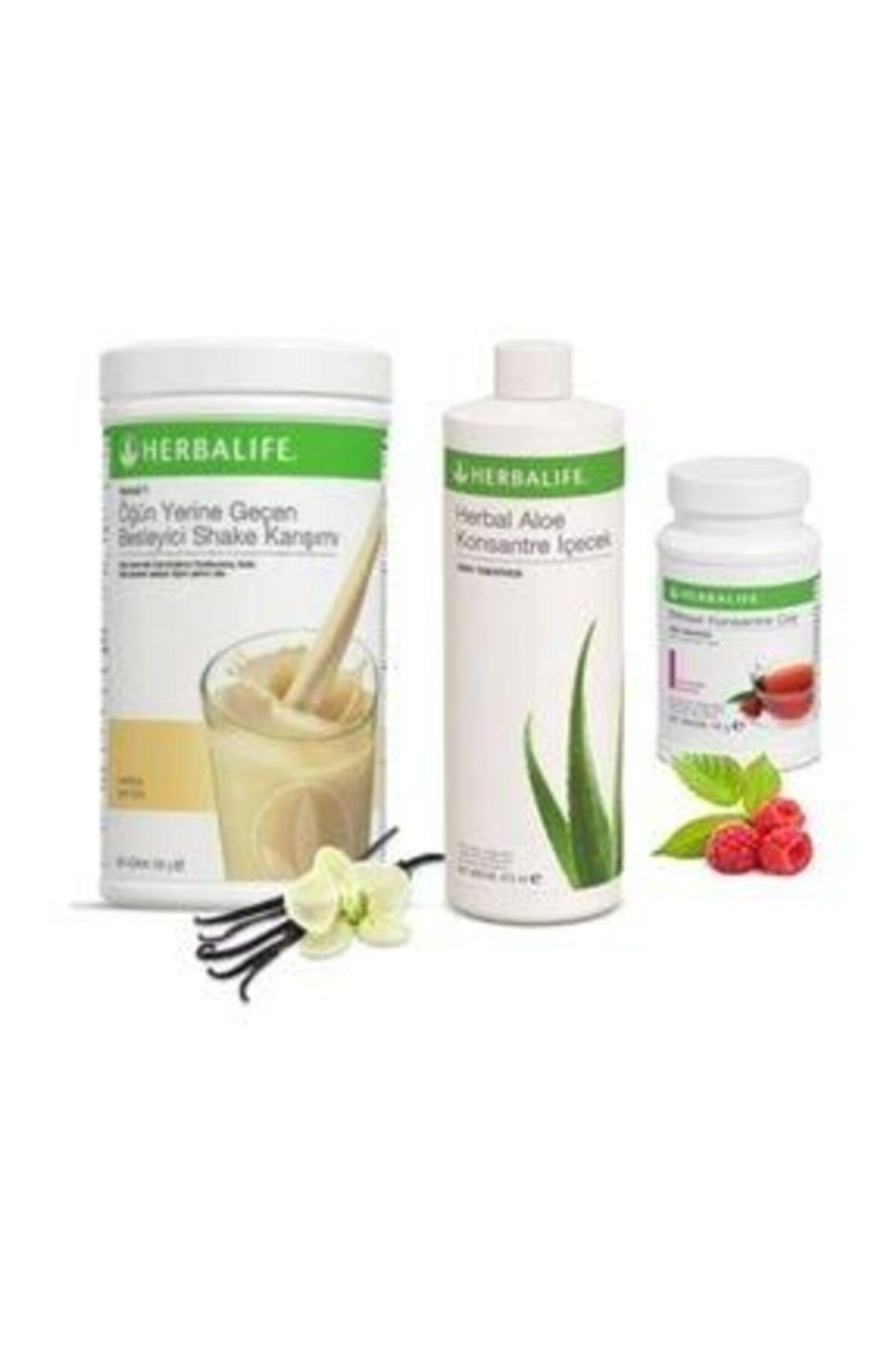 Herbalife Aloe Set Shake Vanilya 550 Gr. - Aloe 473 Ml.. - Ahududu Çay 50 Gr.