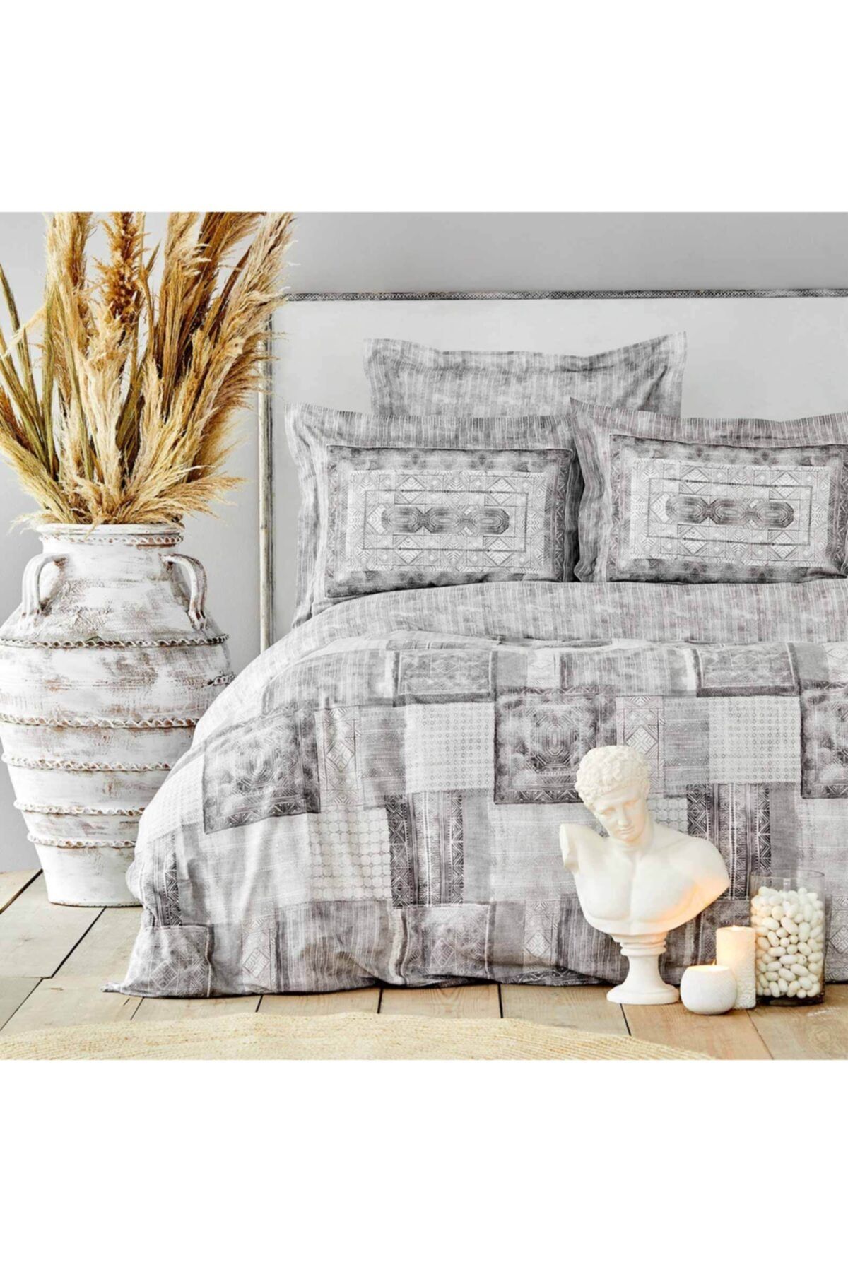 karaca home carell gri cift kisilik nevresim takimi fiyati yorumlari trendyol