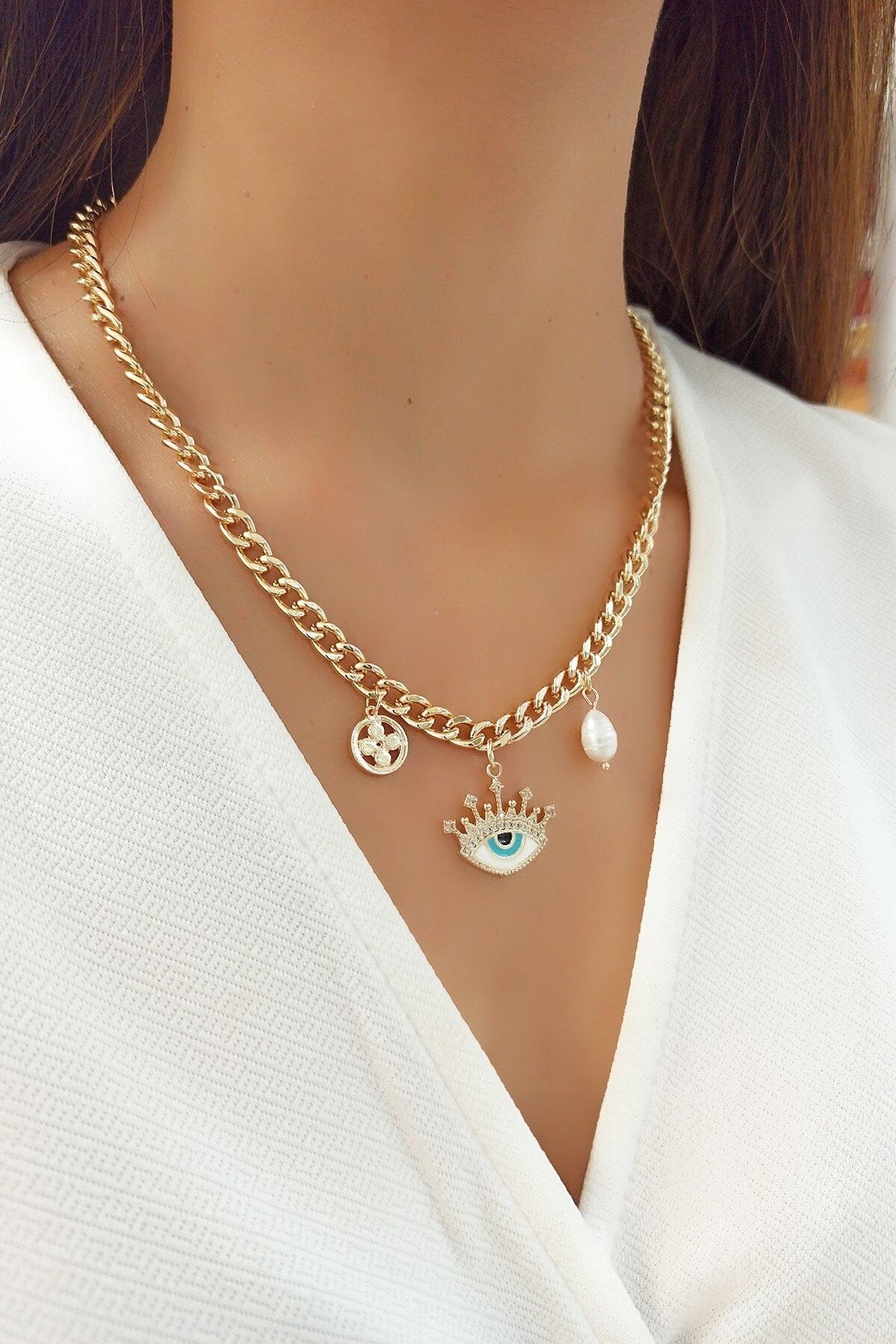 Çlk Accessories Gözlü Kolye Özel Seri B300