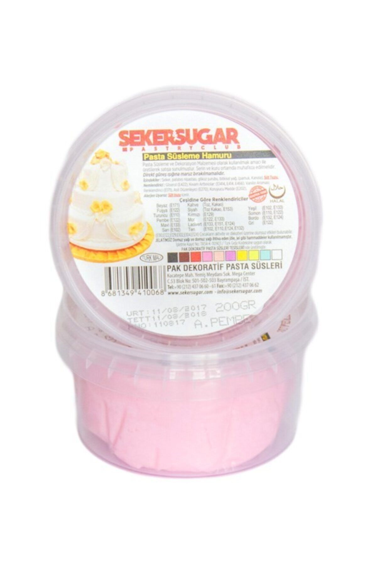 Cakes&Party Şeker&sugar Şeker Hamuru 200 gr Bebe Pembe