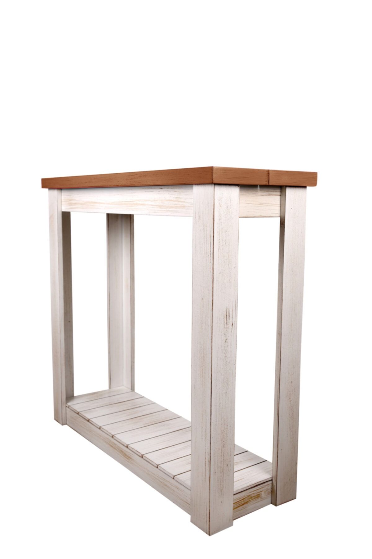 ROYS AHŞAP Beyaz Ceviz Ahşap Eskitme Dresuar 100 cm