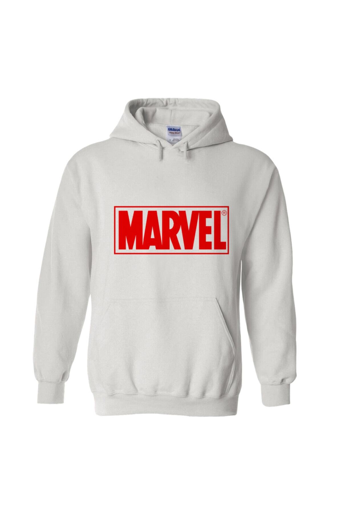 nrage Unisex Beyaz Marvel Hoodie