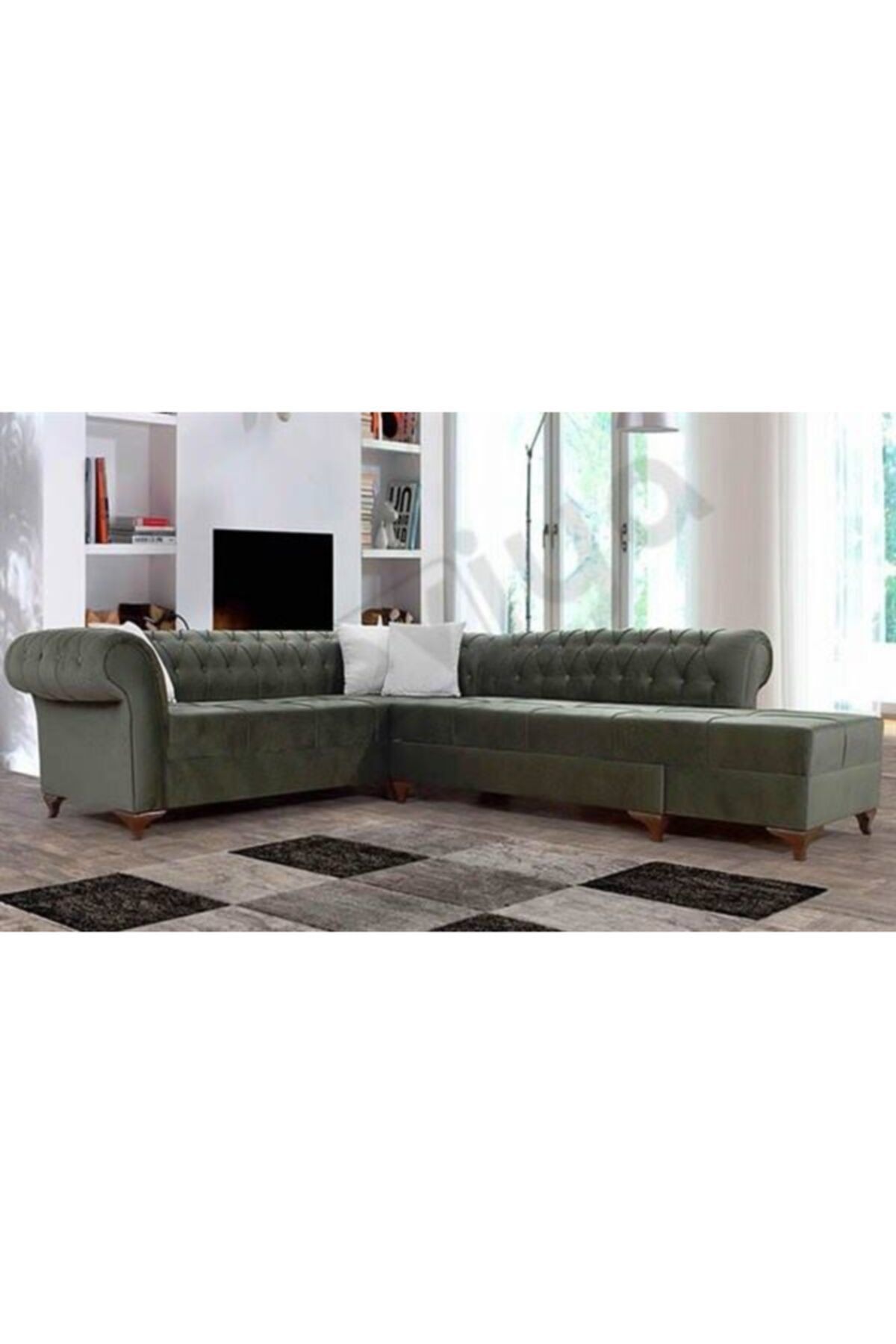 gzlhome yesil chester kose koltuk takimi fiyati yorumlari trendyol
