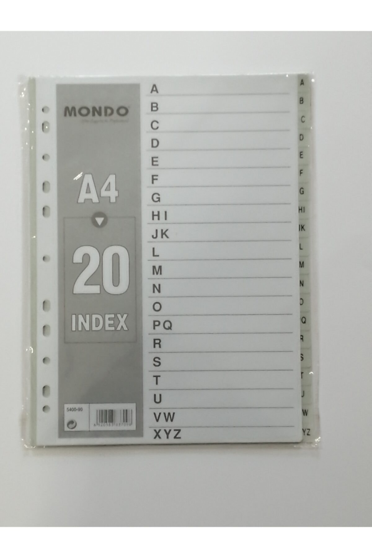 Mondo Seperatör Ayraç A4 Az Harf