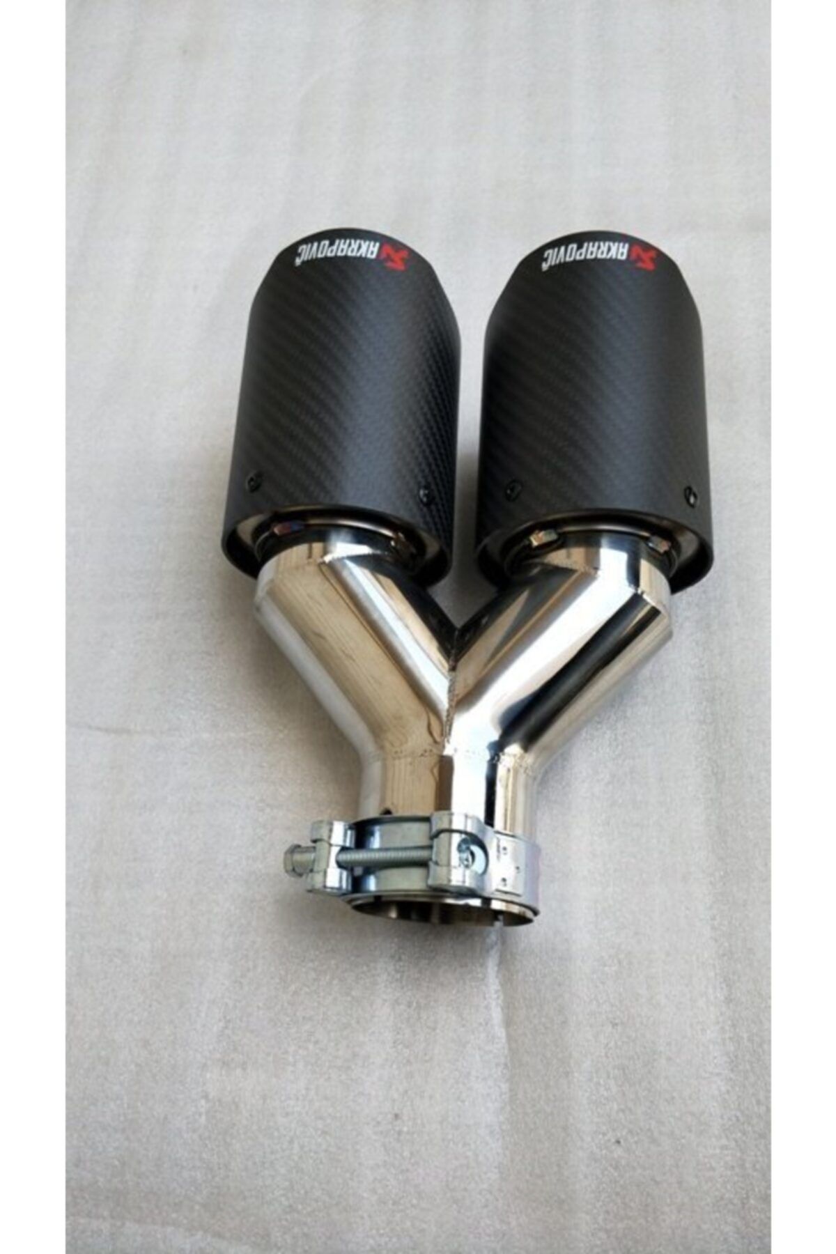 JSV Racing Akrapoviç Egzoz Ucu Karbon Çift Çıkış 100 mm Kesik Uçlu