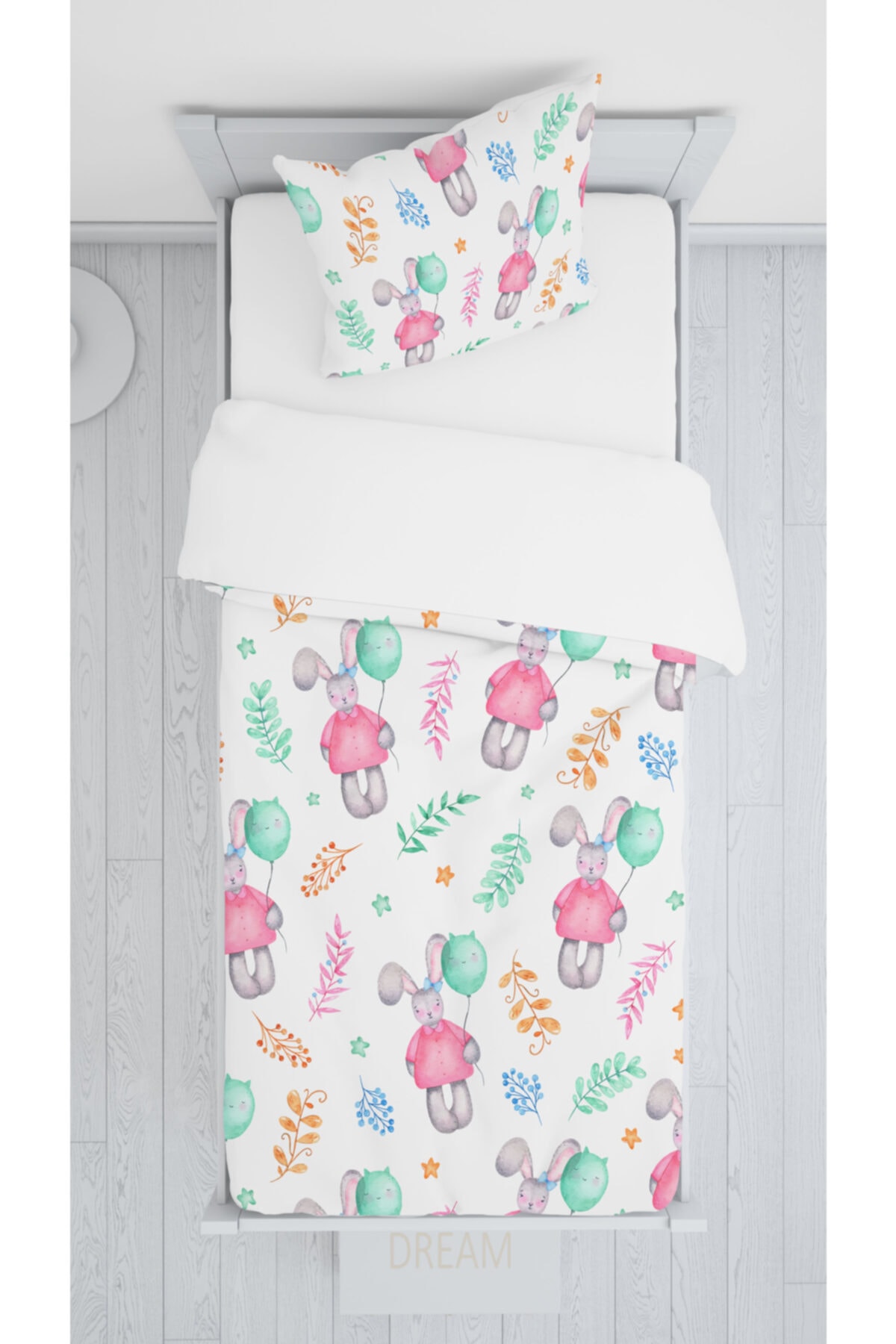 Consept Home Sevimli Uçan Balonlu Tavşan Yatak Örütüsü Takımı