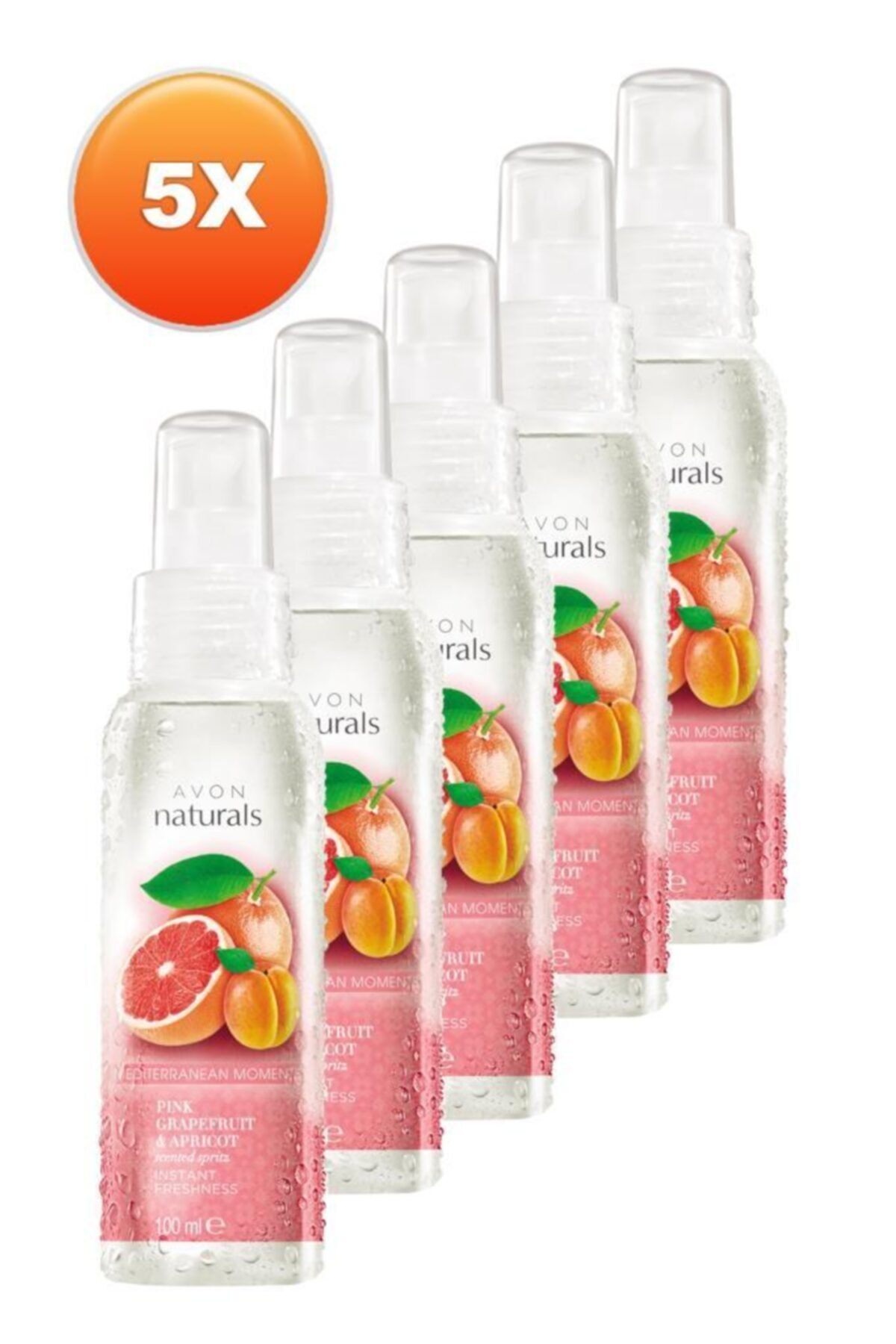 AVON Greyfurt Ve Kayısı Kolkulu Vücut Spreyi 100 Ml. Beşli Set