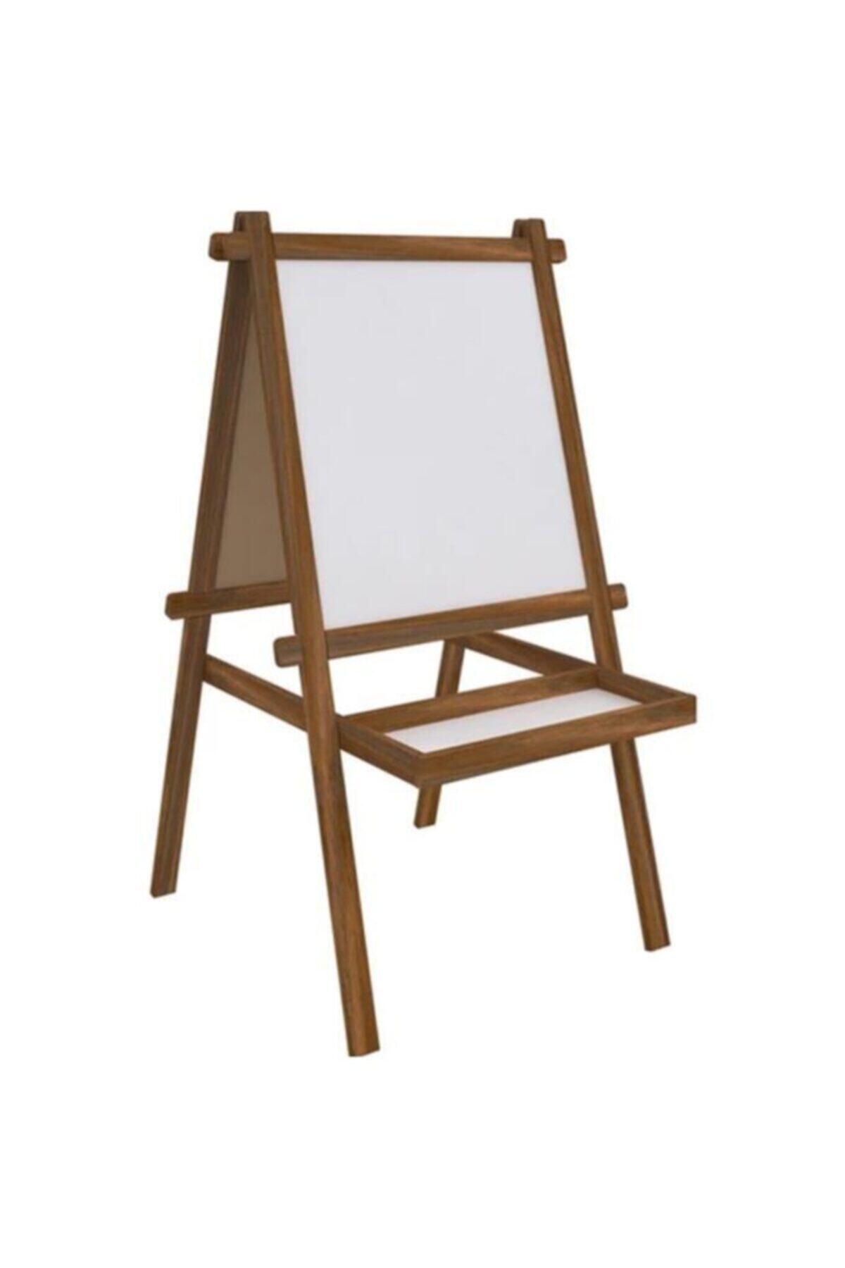 Panda Sepetli Ahşap Beyaz 50x55 Cm Ayaklı Çatı Tipi Yazı Tahtası 123