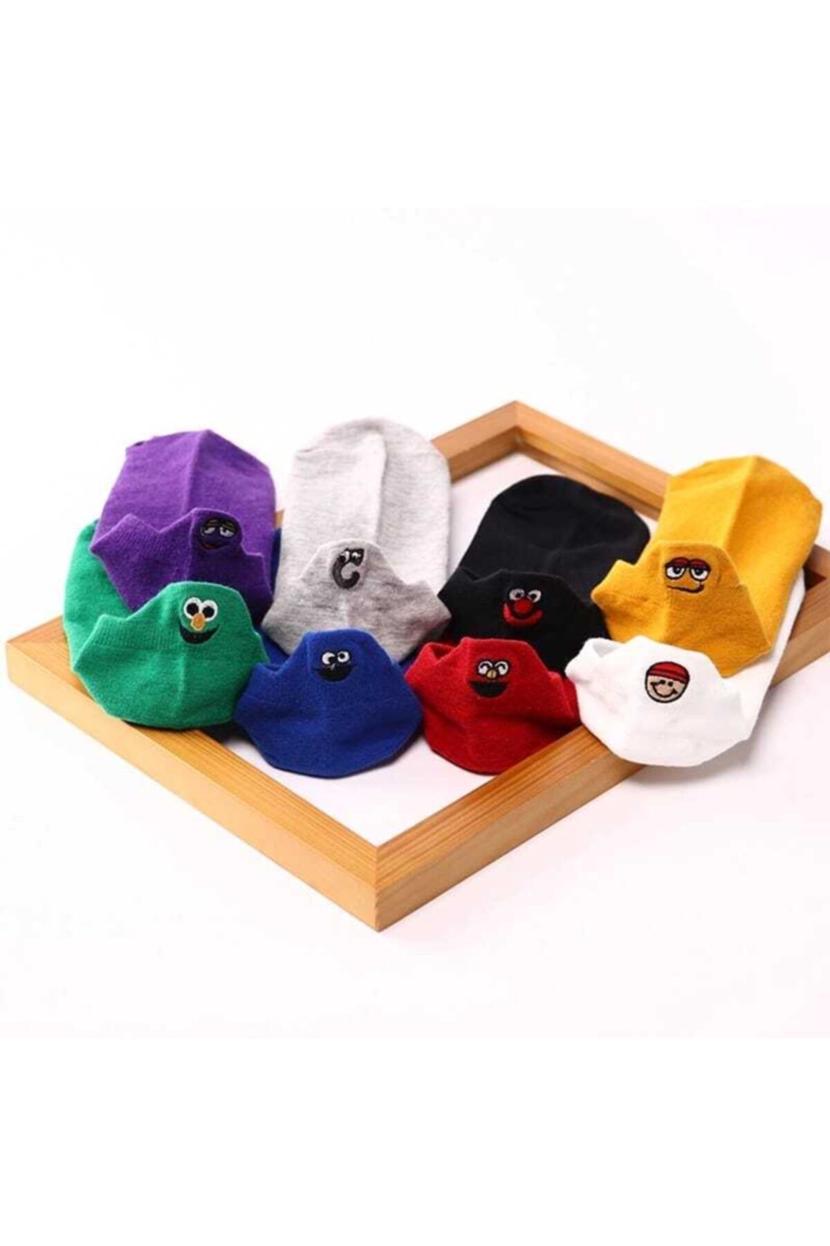 Bad Habit Socks Unisex Renkli Gülen Bilek Çorap 8 Li
