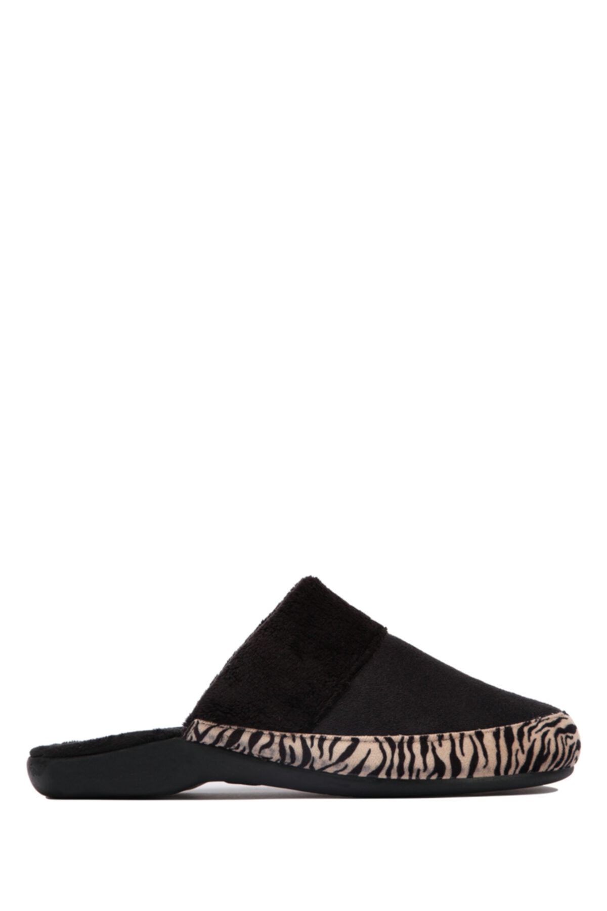 Kifidis Kadın Siyah Zebra Desenli Terlik 114122